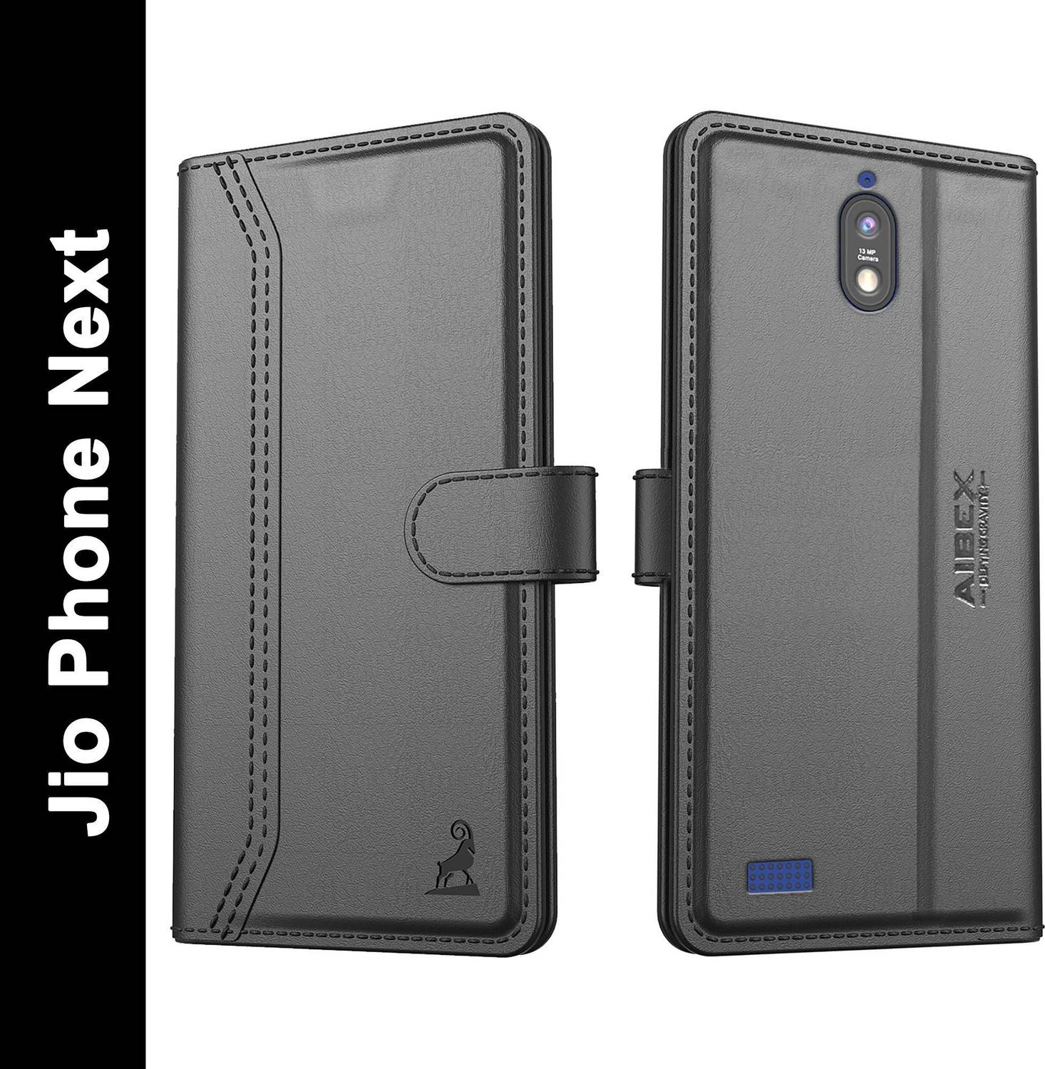 AIBEX Flip Cover for Jio Phone Next|Premium Leather Finish|Magnetic Closure|Kickstand Feature