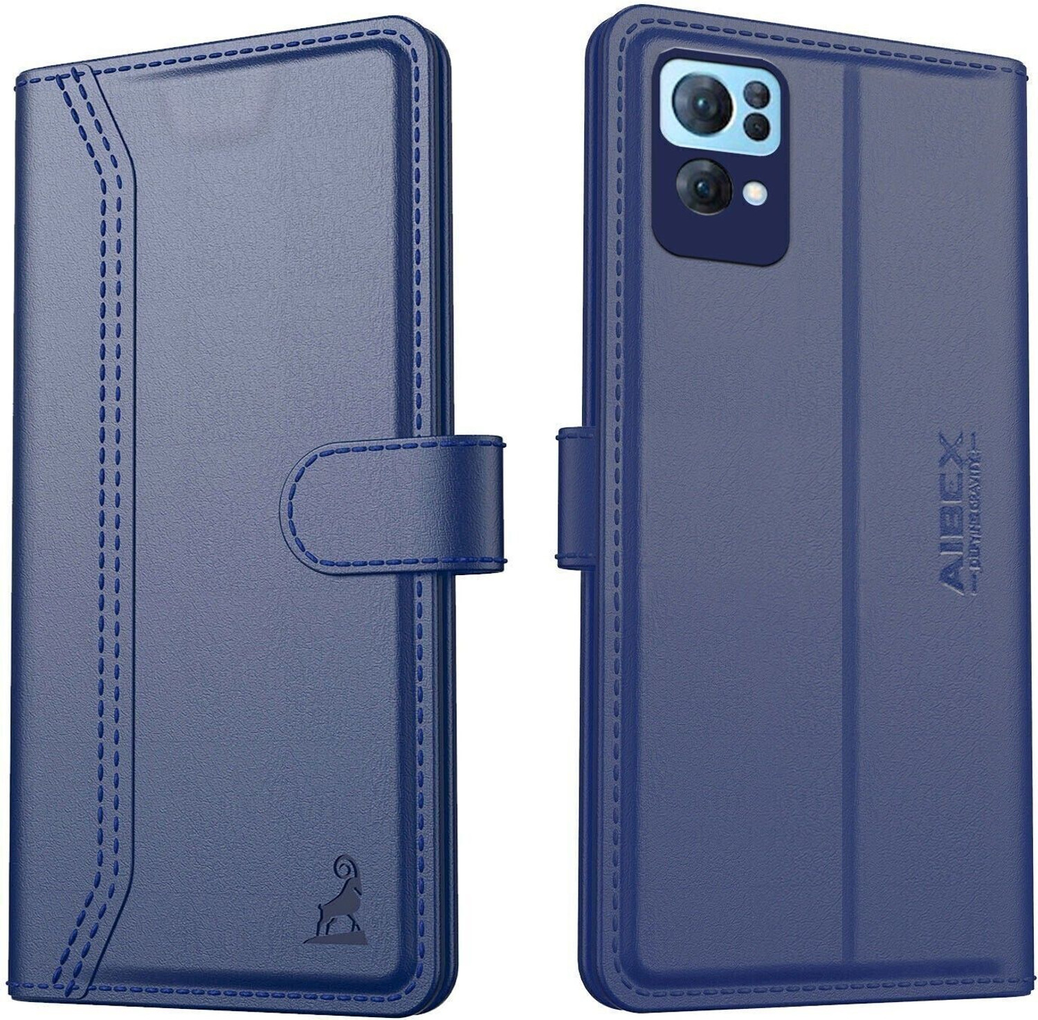 Image of AIBEX Flip Cover for Oppo Reno 7 Pro 5G|Premium Leather Finish|Magnetic Closure|Kickstand Feature