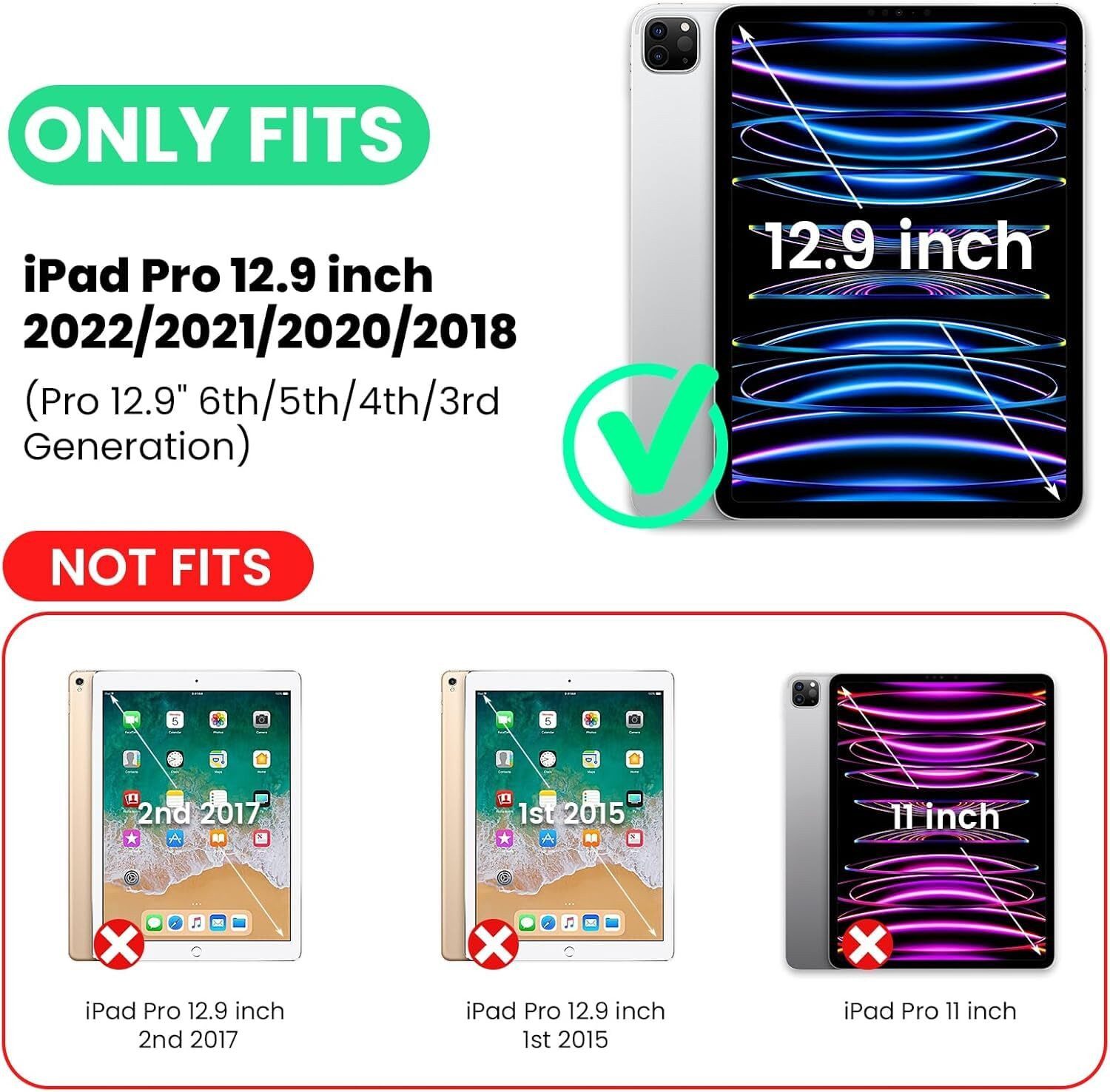 Image of TGK Flip Cover for Apple iPad Pro 12.9 inch 6th Gen 2022, iPad Pro 12.9 inch 5th Gen, iPad Pro 12.9 inch 4th Gen (Black, Magnetic Case, Pack of: 1)