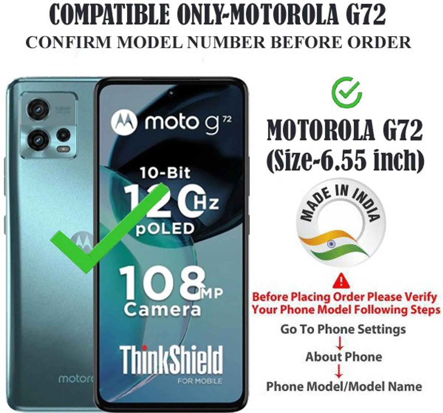 HAOYE Cover per Motorola Moto G72 Cover, Custodia Chiusura
