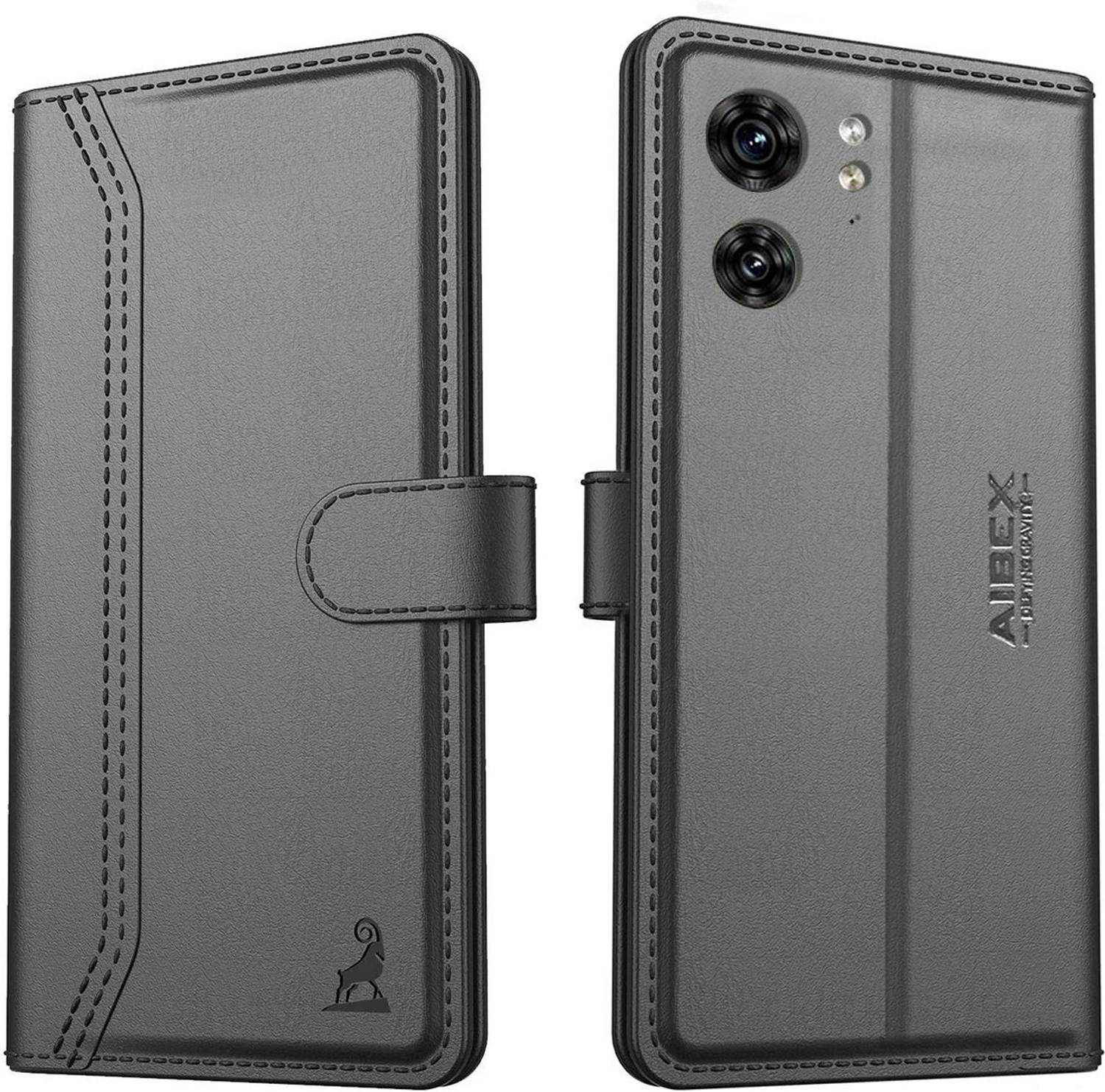 AIBEX Flip Cover for Motorola Edge 40 Neo|Premium Leather Finish|Magnetic Closure|Kickstand Feature