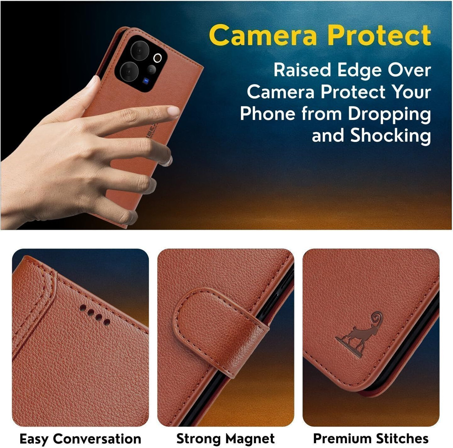 Image of AIBEX Flip Cover for Motorola Edge 70 Fusion 5G| Magnetic Wallet Case with Card Slots | Shockproof