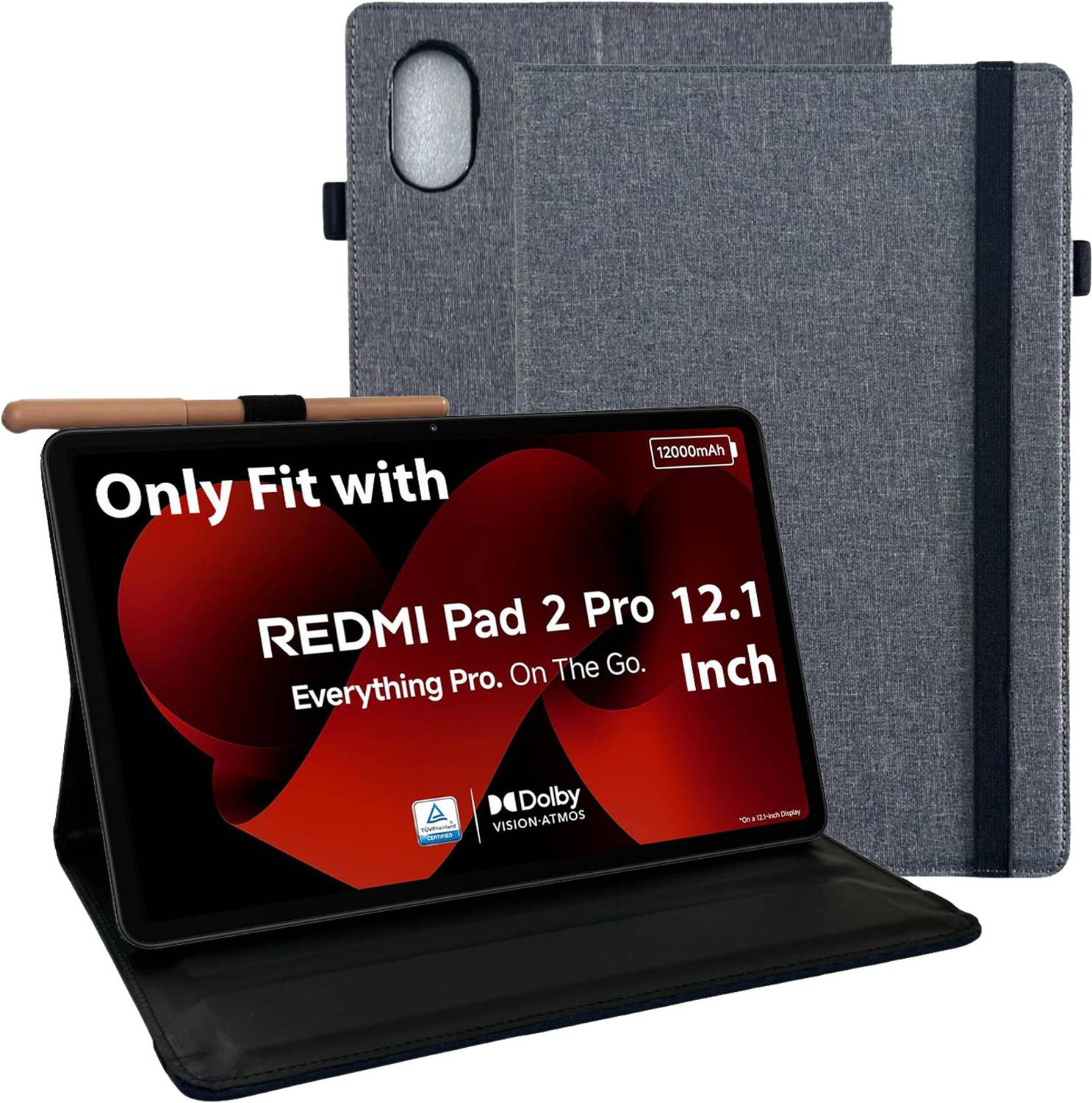 REDMI Pad 2 Pro 6GB/128GB 充電器・カバー付き Caseous Flip Cover for Redmi Pad 2 Pro 12.1 Inch ( 2026 Model