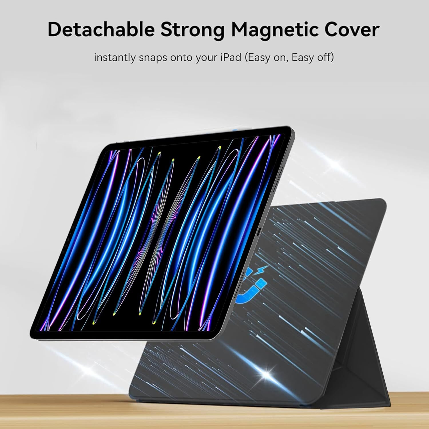 Image of TGK Flip Cover for Apple iPad Pro 12.9 inch 6th Gen 2022, iPad Pro 12.9 inch 5th Gen, iPad Pro 12.9 inch 4th Gen (Black, Magnetic Case, Pack of: 1)