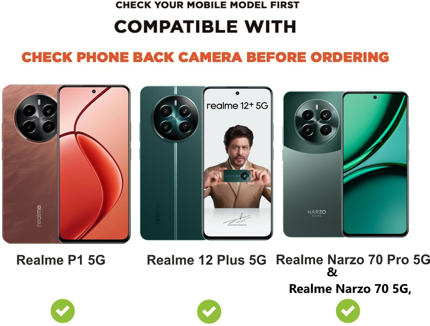 Image of SBMS Back Cover for Realme 12 Plus 5G / Realme Narzo 70 Pro 5G / Realme Narzo 70 5G / Realme P1 5G