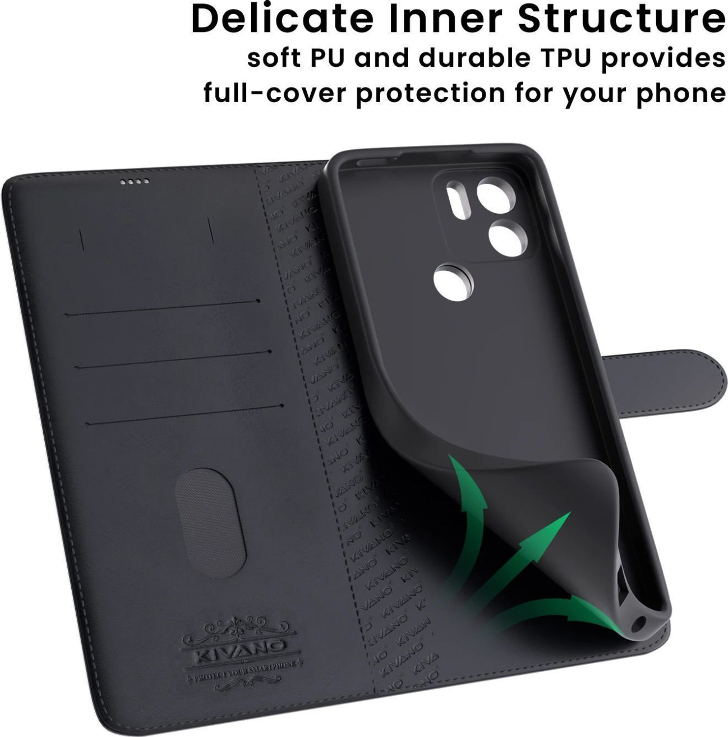 Image of KIVANO LUXE Flip Cover for Poco F7 5G|Premium Leather|Magnetic Closure|Stand function