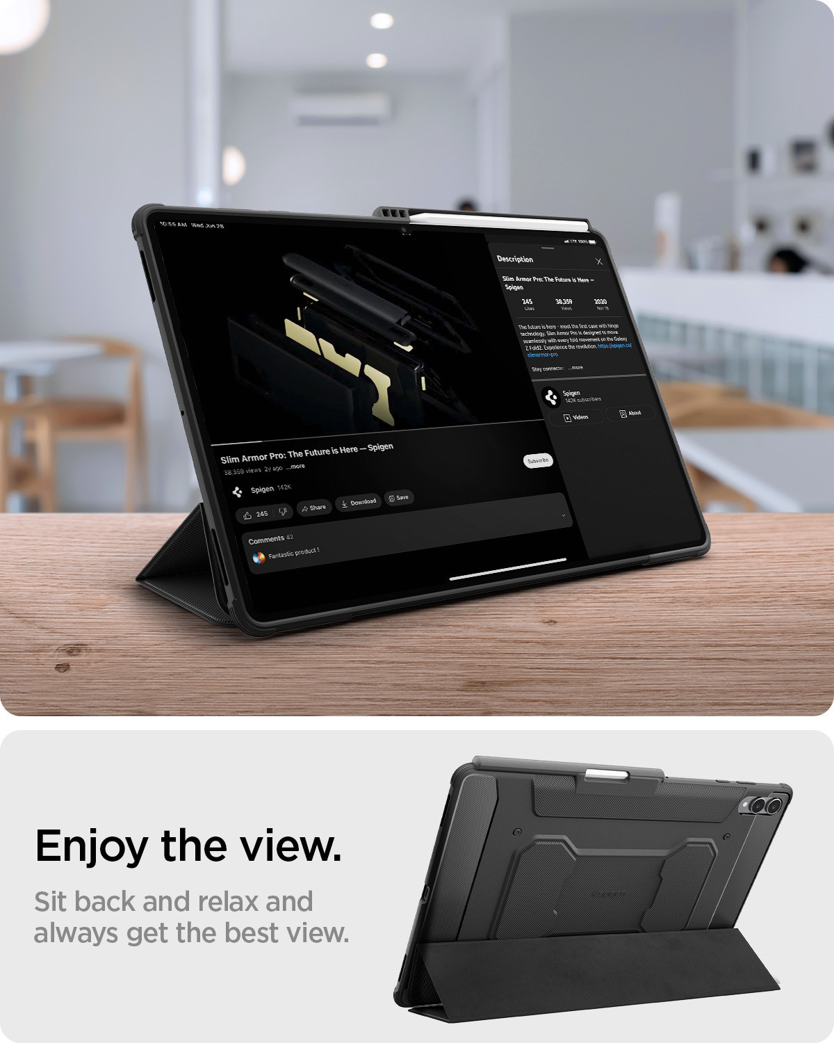 Image of Spigen Rugged Armor Pro Flip Cover for Samsung Galaxy Tab S11 Ultra