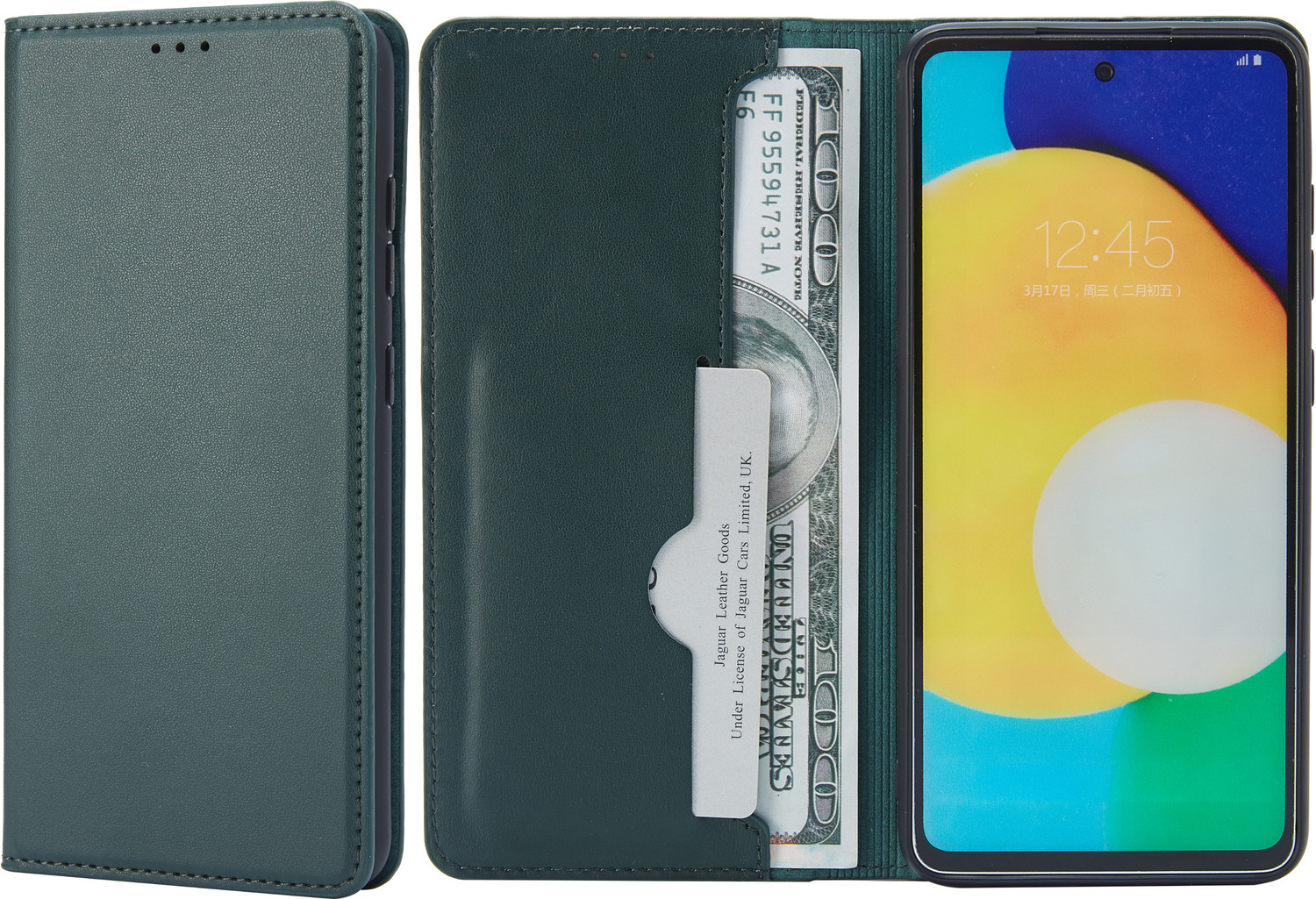 Image of Fashion Flip Cover for Samsung Galaxy F54 5G (Green, Pack of: 1)