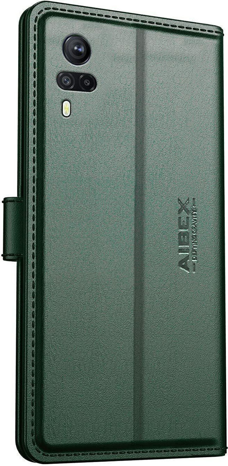 Image of AIBEX Flip Cover for Vivo Y31 2021 / Vivo Y51 2020 / Vivo Y53s 4G / Vivo Y15s / Vivo Y51A|Premium Leather
