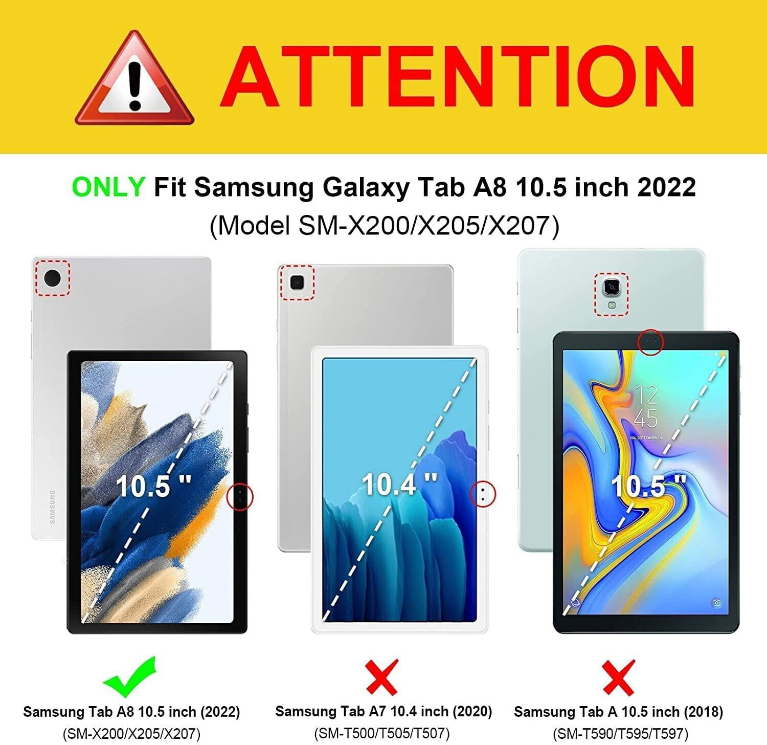 Image of Eleqzun Flip Cover for Samsung Galaxy Tab A8 10.5 inch (2022 Released) Models-SM-X200 / SM-X205