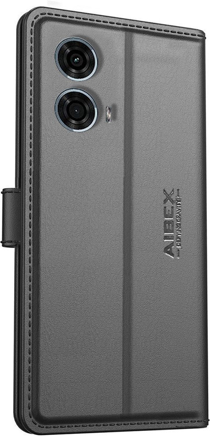 Image of AIBEX Flip Cover for Motorola G34 5G / Motorola G45 5G|Premium Leather Finish|Magnetic Closure|Kickstand