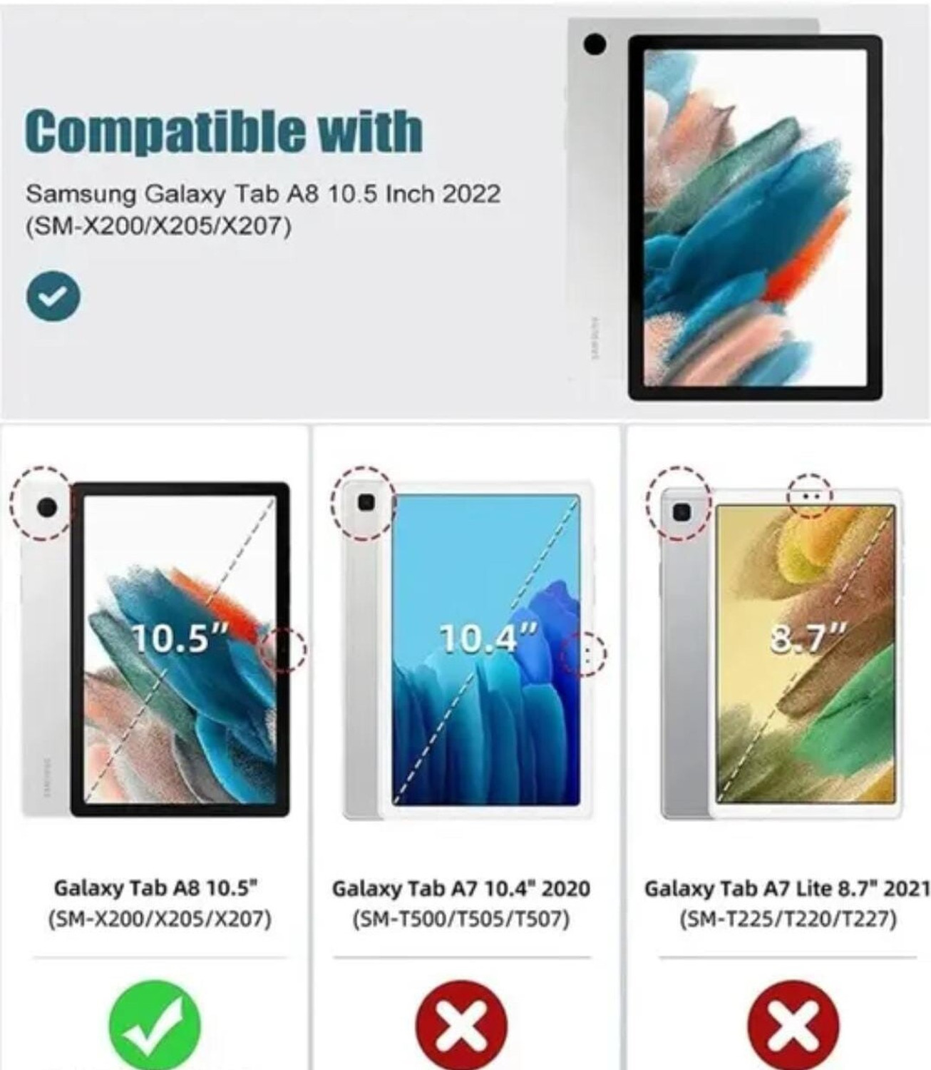 Image of ZEVORAA Flip Cover for Samsung Galaxy Tab A8 10.5 inch