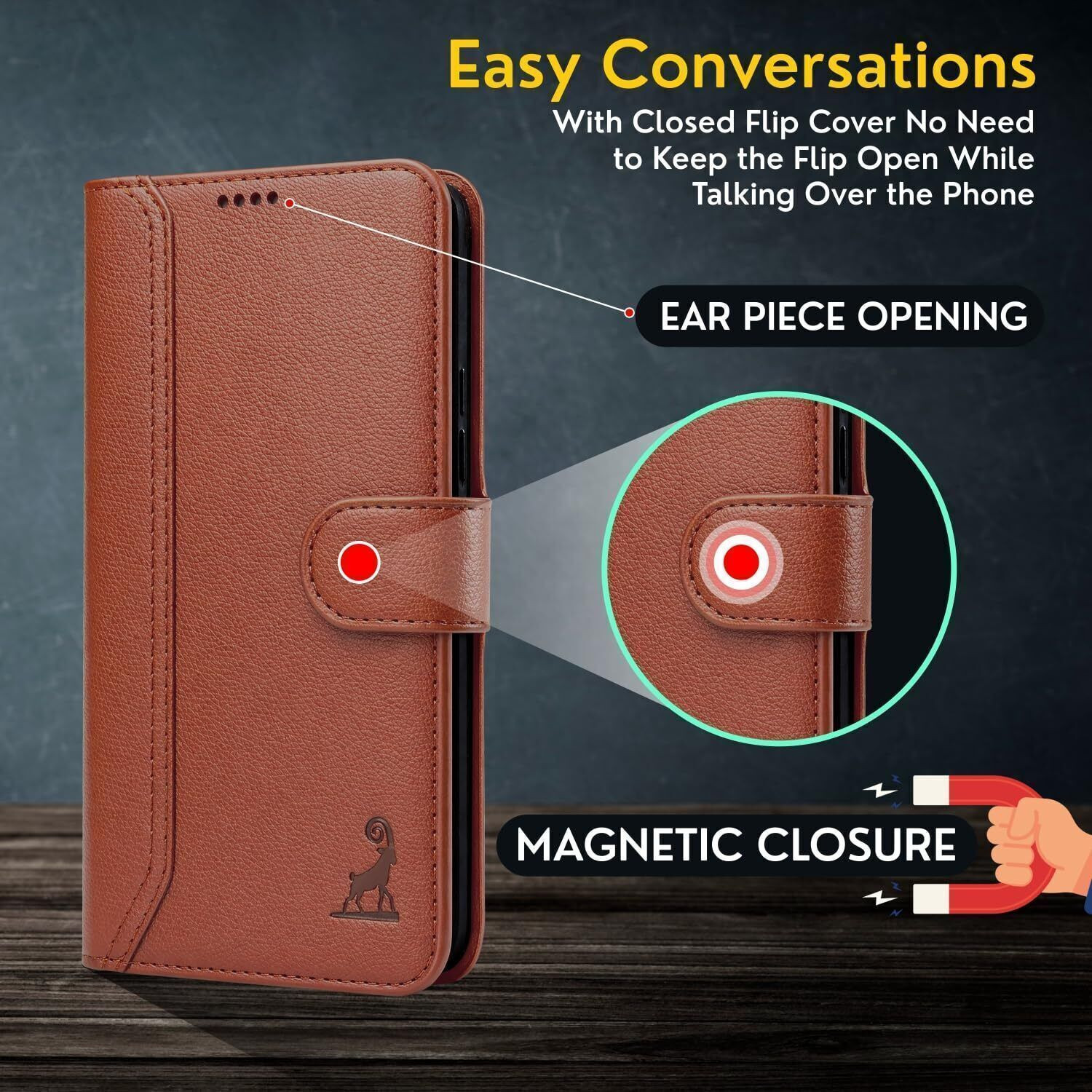 Image of AIBEX Flip Cover for Motorola Edge 70 Fusion 5G| Magnetic Wallet Case with Card Slots | Shockproof