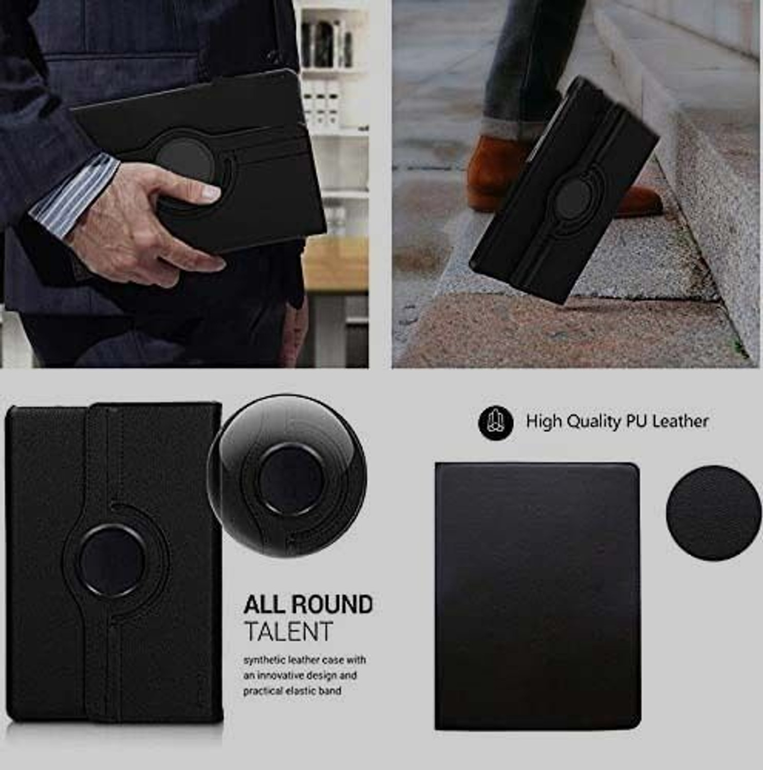 Image of Bigil Flip Cover for Redmi Pad 2 11 inch, 360 Rotatable Flip Case Cover (Black, Stand, Leather, Pack of: 1)