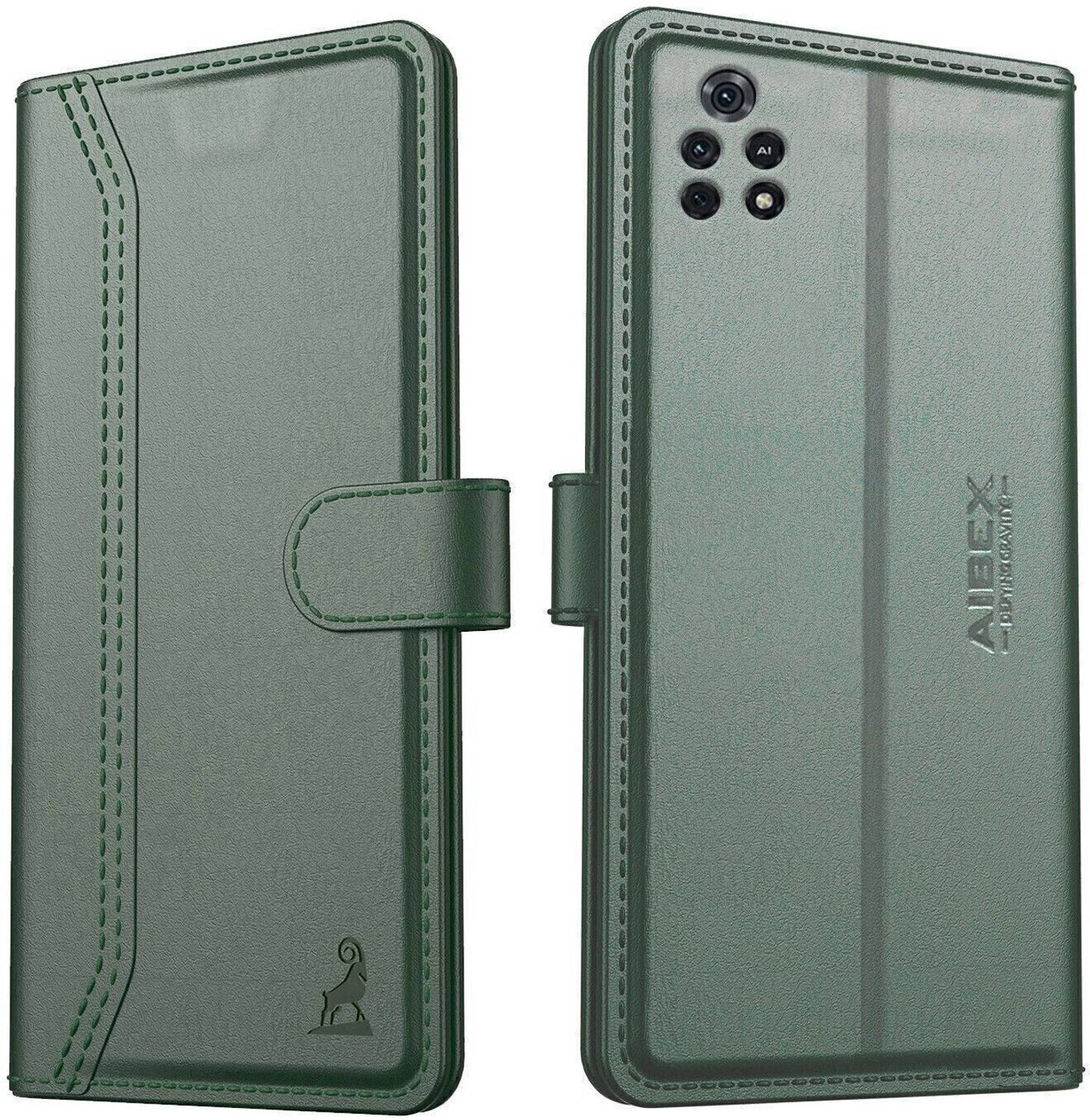 AIBEX Flip Cover for Poco M4 Pro 4G|Premium Leather Finish|Magnetic Closure|Kickstand Feature