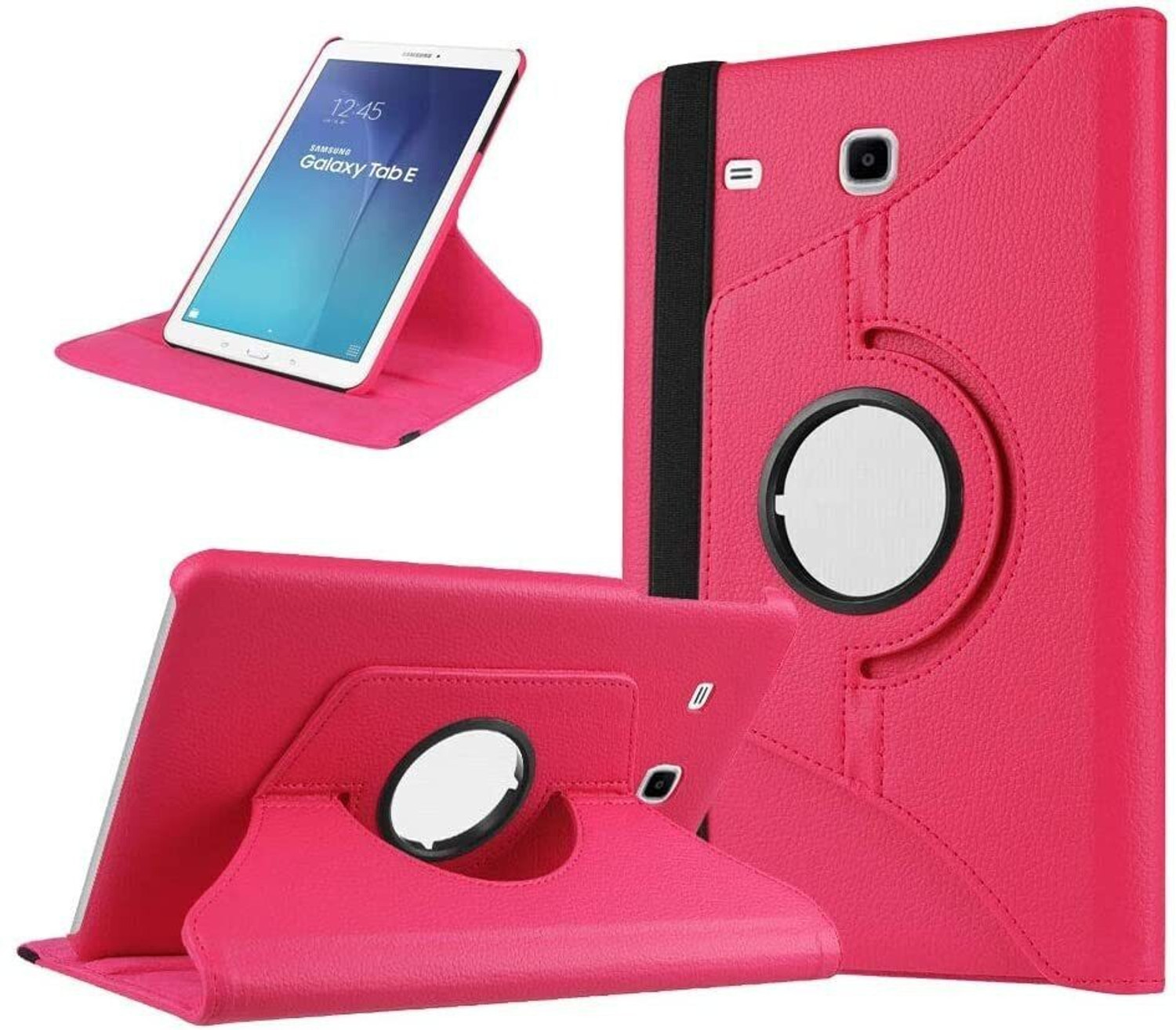 Image of Mobilejoy Flip Cover for Samsung Galaxy Tab E (9.6 Inch) (Model-:SM-T560 /T561 /T565 /T567V) 360 Degree Rotate Cover