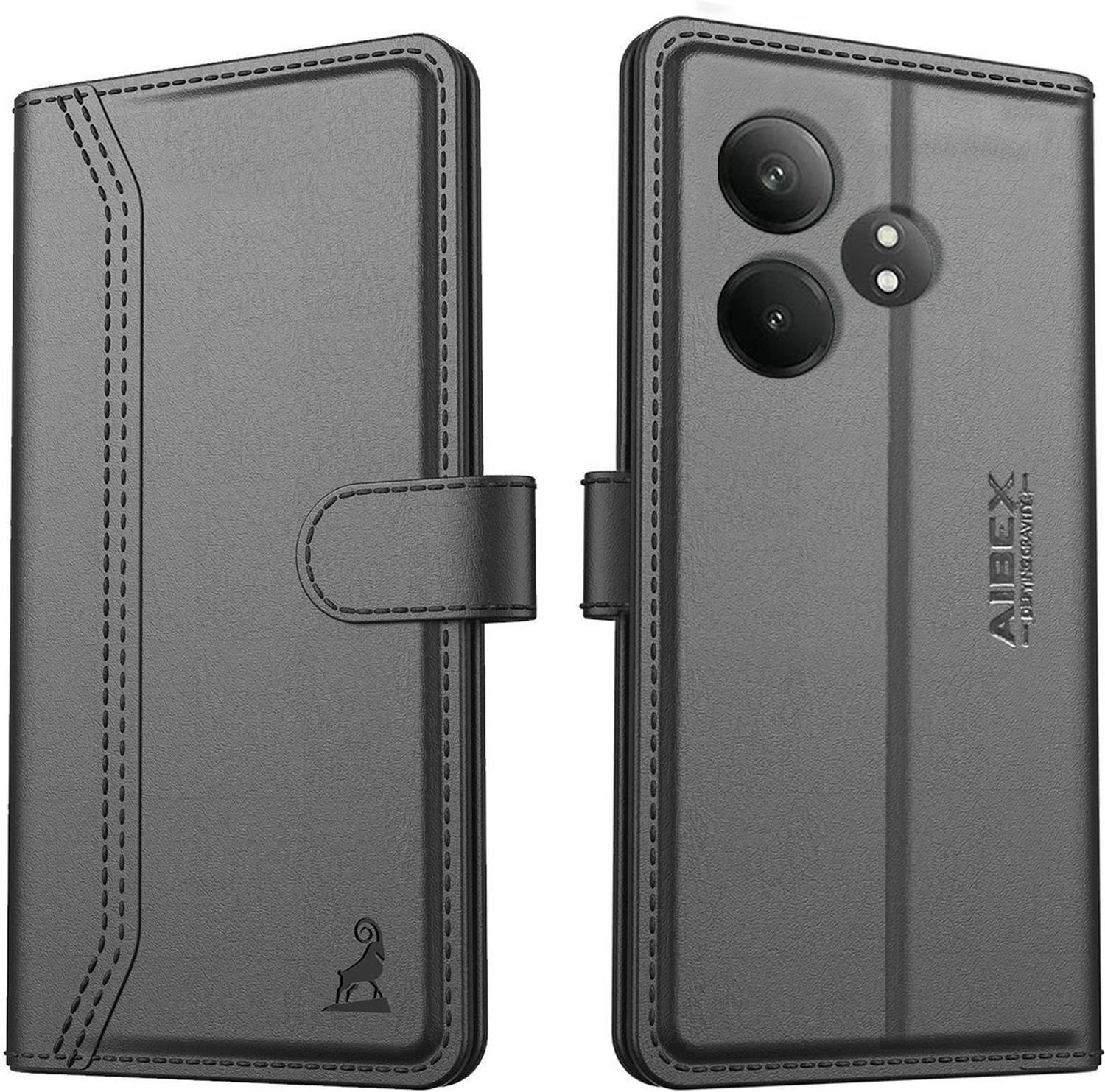AIBEX Flip Cover for Realme GT 6T 5G|Premium Leather Finish|Magnetic Closure|Kickstand Feature