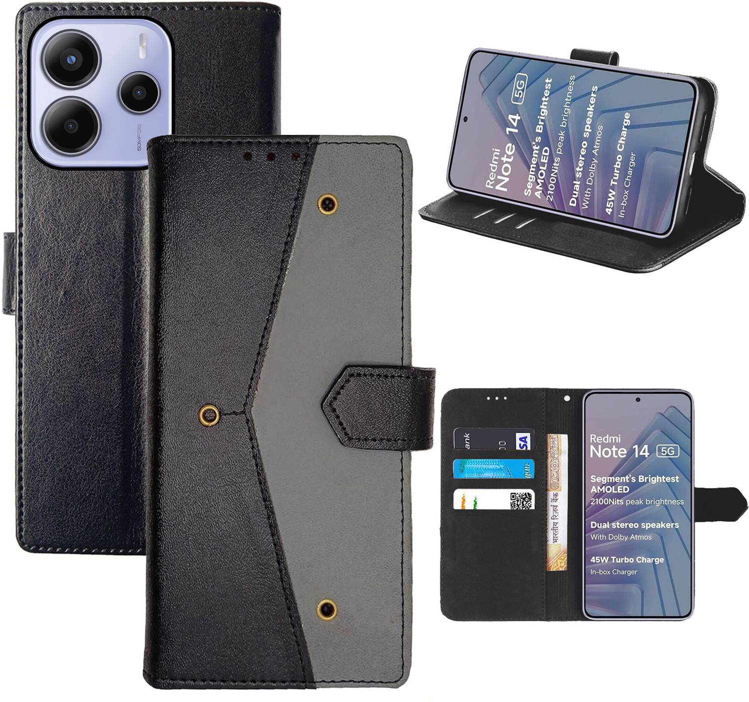 Aaghosh Flip Cover for Redmi Note 14 5G, Redmi Note 14 SE 5G