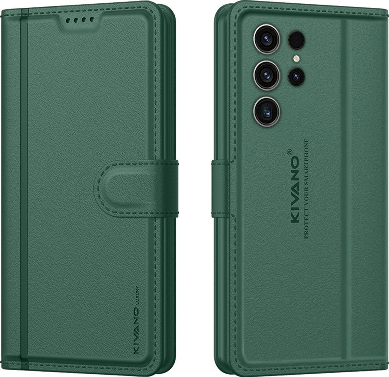 Image of KIVANO LUXE Flip Cover for Samsung Galaxy S23 Ultra 5G|Premium Leather|Magnetic Closure|Stand function