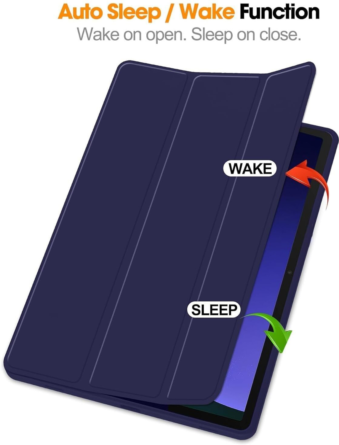 Image of Proelite Flip Cover for Galaxy Tab S9 FE Plus /S9 Plus /S10+ 12.4 inch Cover, Soft Flexible Flip Case with S Pen Holder