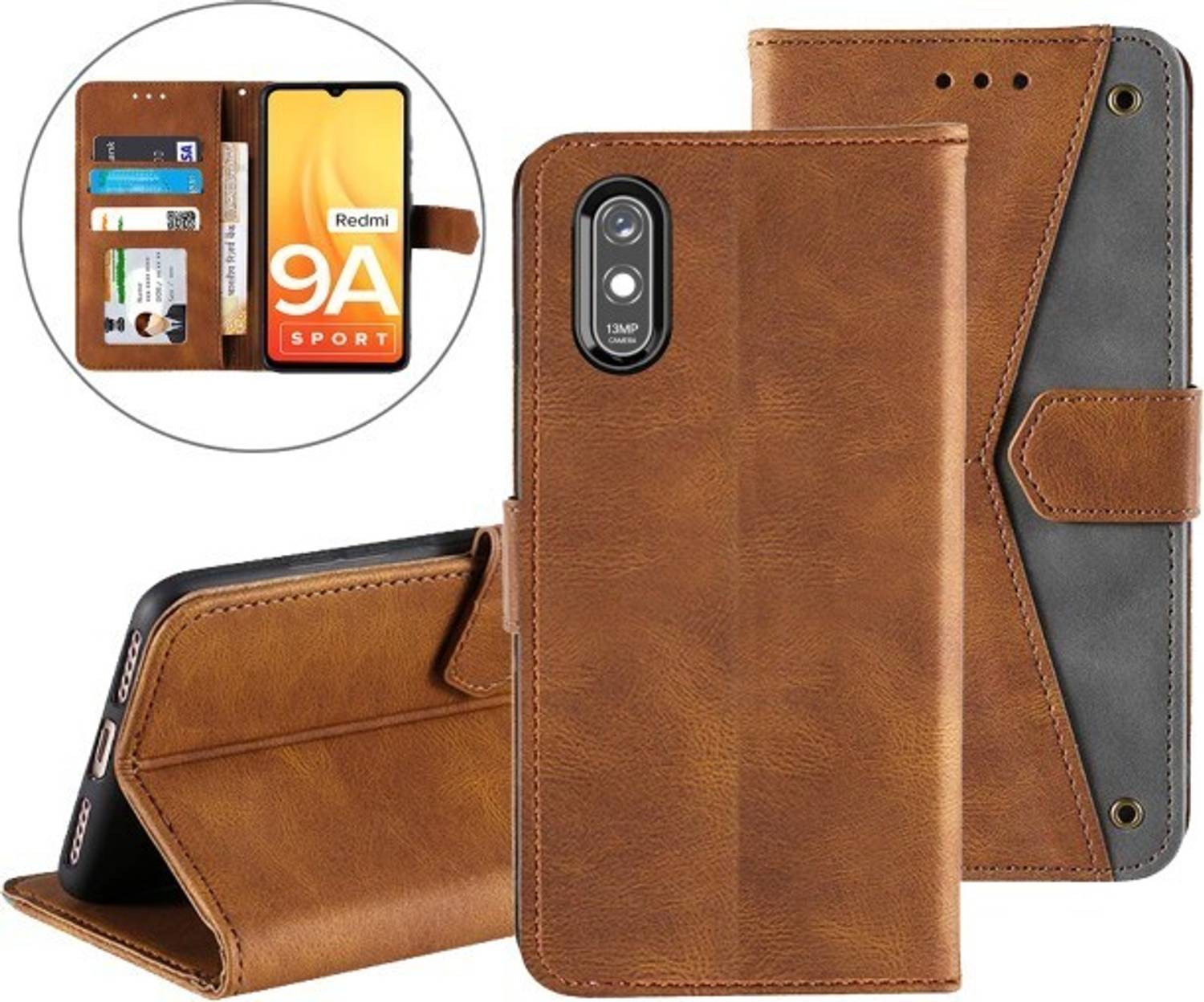 Aarov Flip Cover for Redmi 9A Sport