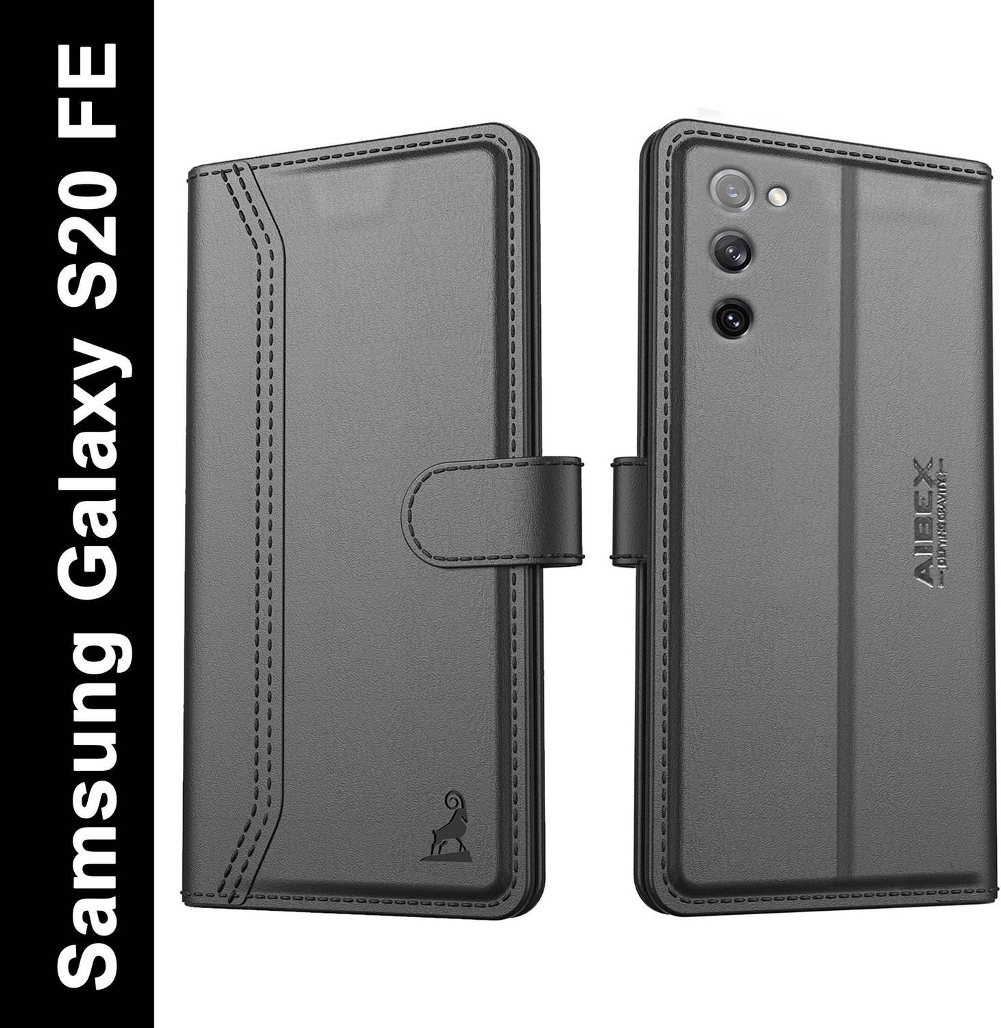 AIBEX Flip Cover for Samsung S20 FE 5G|Premium Leather Finish|Magnetic Closure|Kickstand Feature