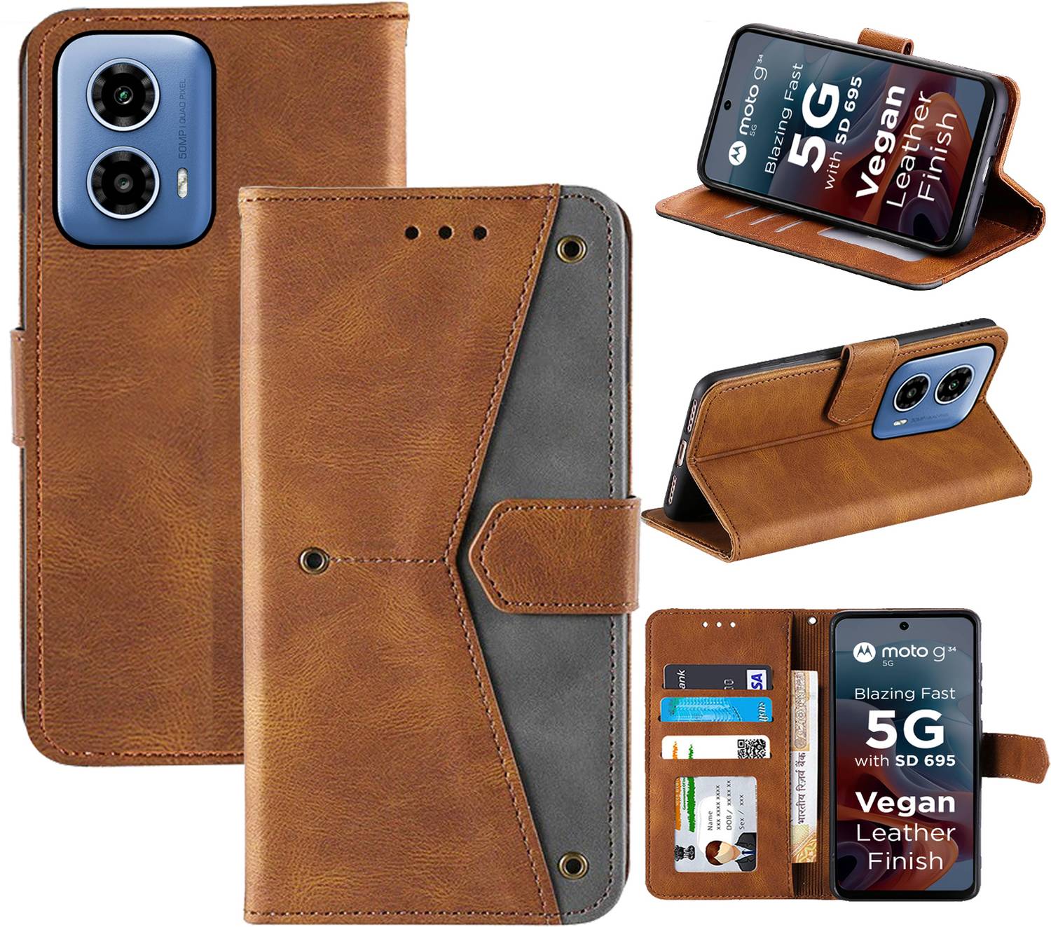 Autofocus Flip Cover for Motorola Moto G34 5G, Motorola Moto G45 5G