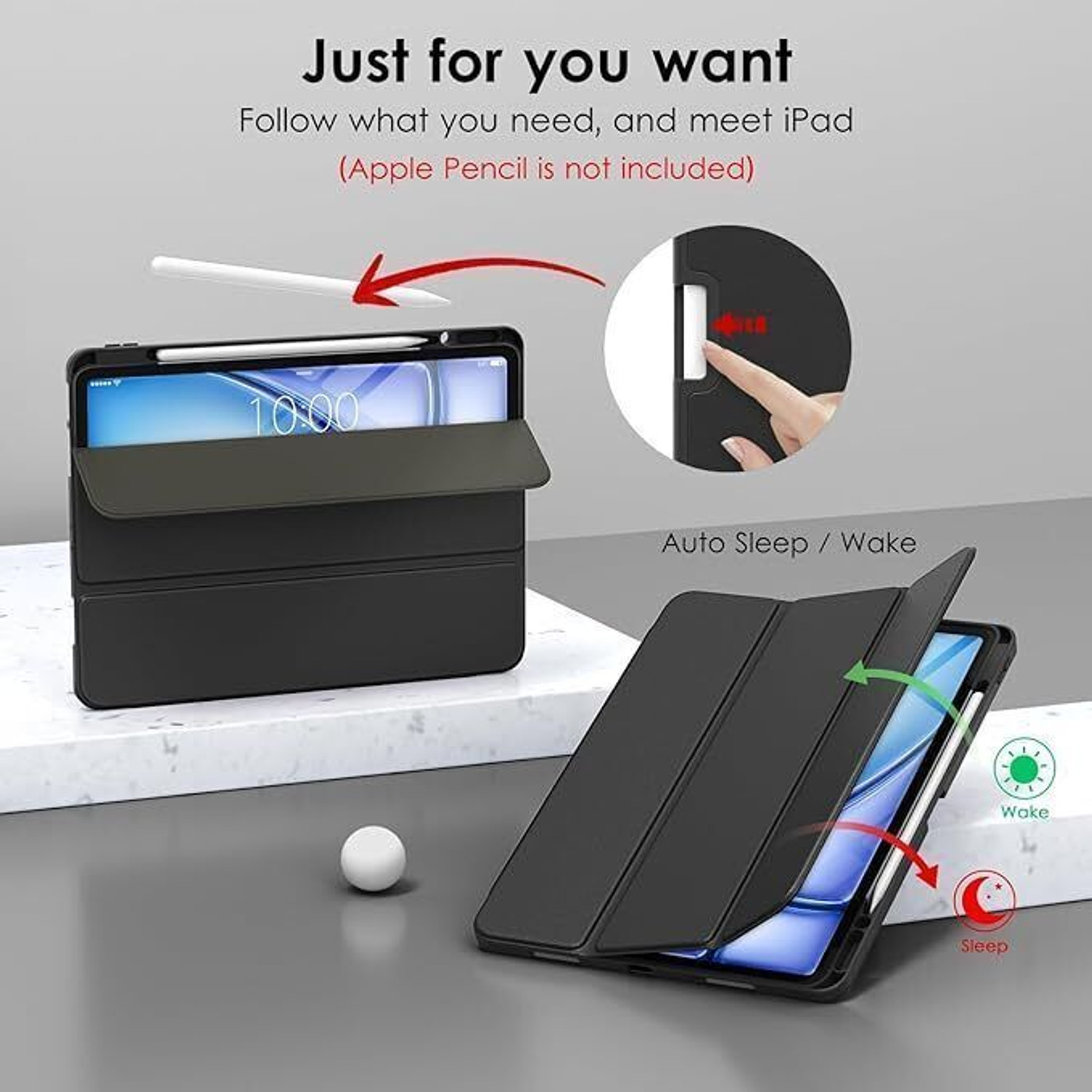 Image of Proelite Flip Cover for iPad Air 13 M4 /M3 /M2 2026 /2025 /2024 & iPad Pro 12.9 inch Soft Flexible Case Recoil Series