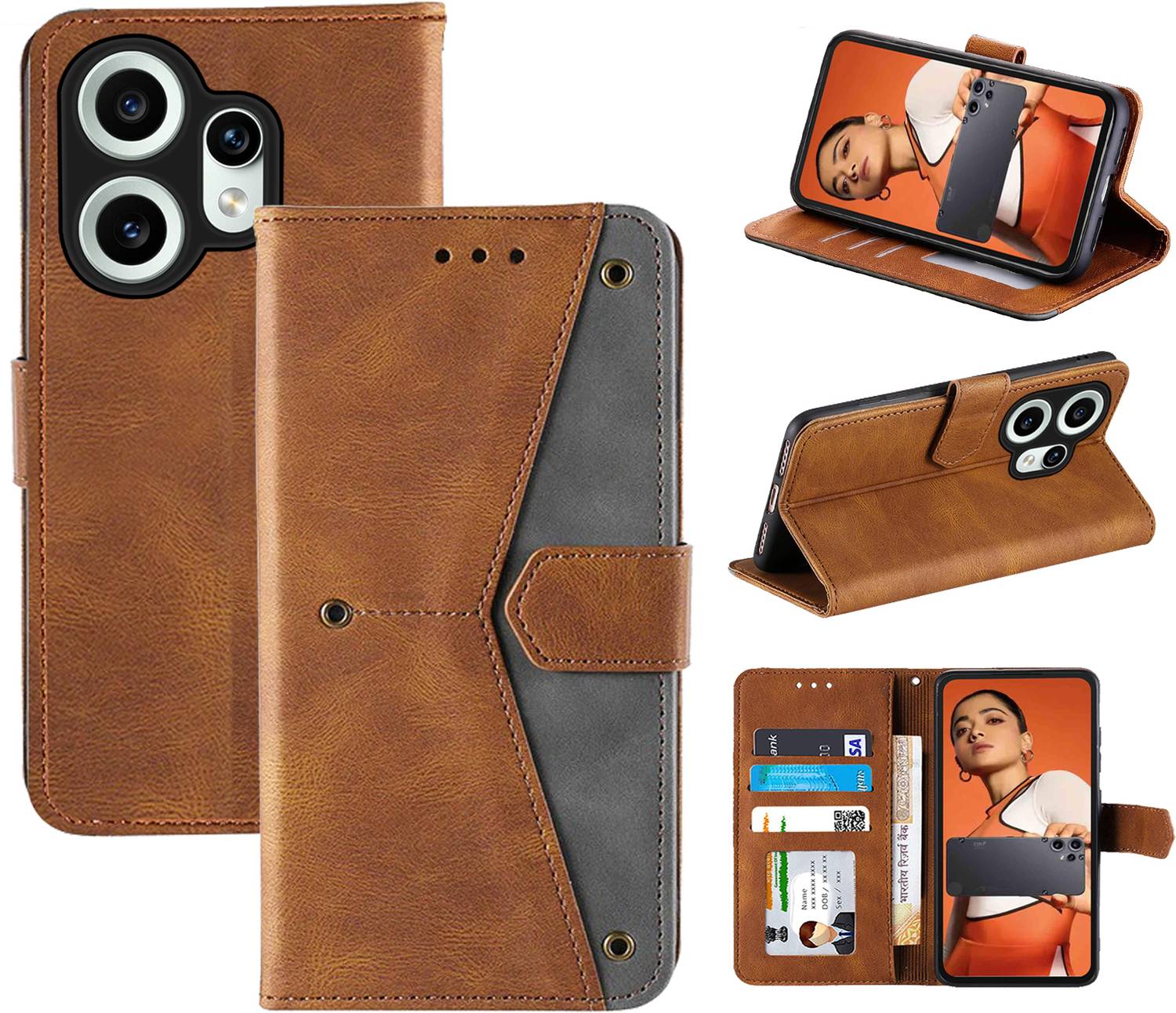 Jasonyu Cover per Nothing CMF Phone 2 Pro Flip Custodia in Pelle PU, Cover a Libro Portafoglio, Funzione Supporto, Magnetica, Slot Schede, TPU Bumper Caso Custodia (Blu