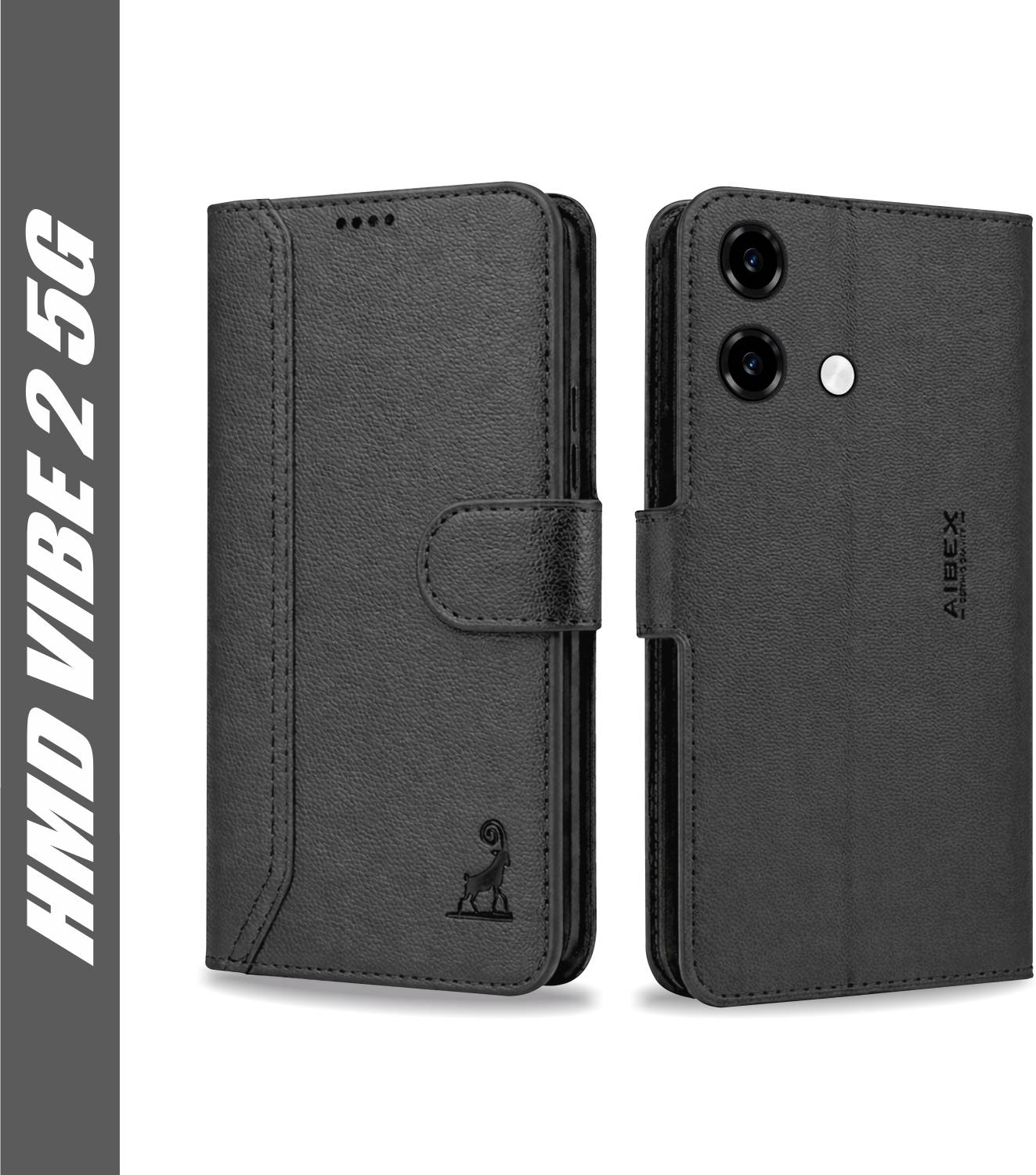 AIBEX Flip Cover for HMD Vibe 2 5G|Magnetic Wallet Case with Card Slots |Shockproof