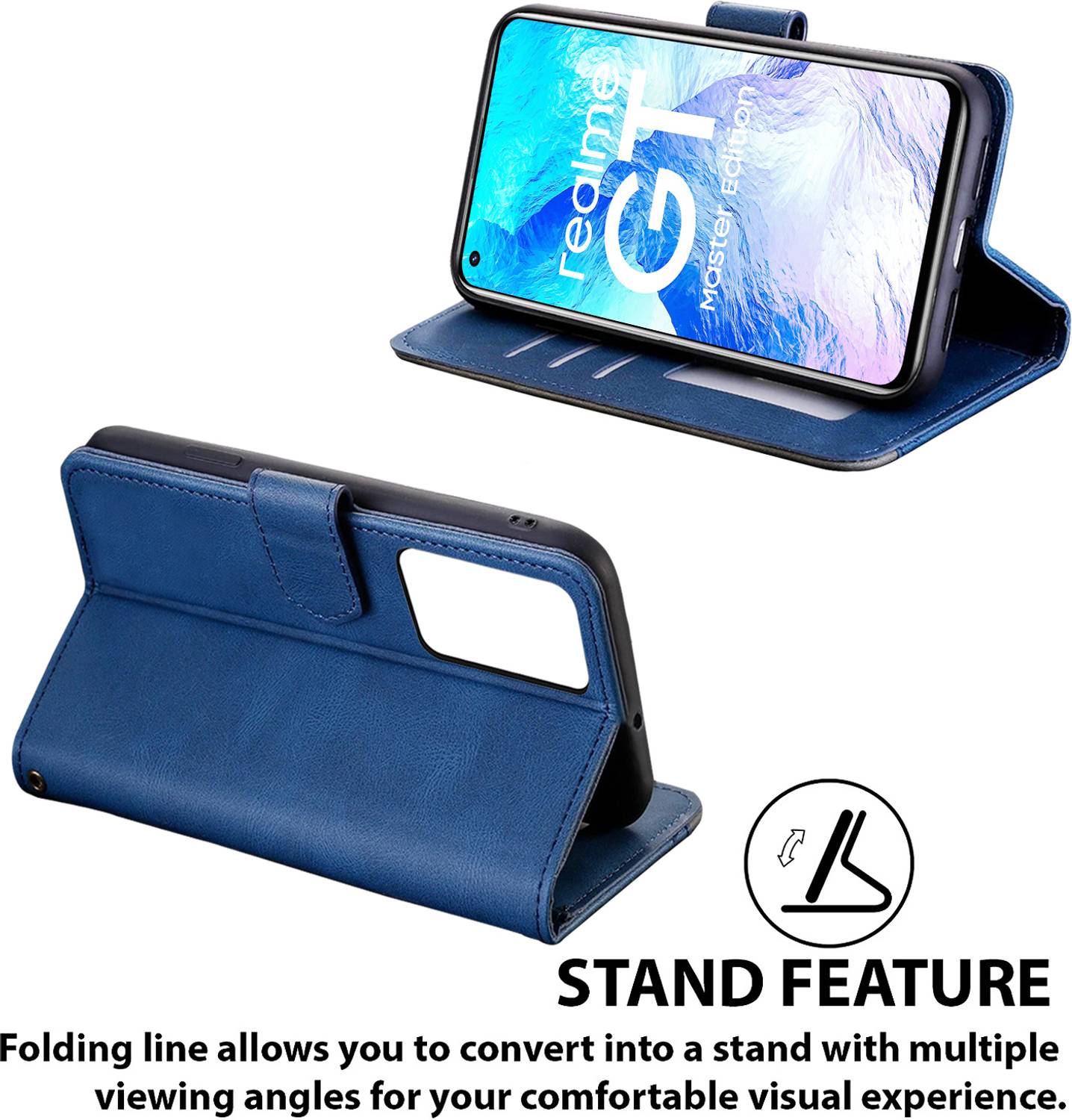WEIOU Leather Folio Cover Per Realme GT Master Edition, Custodia In