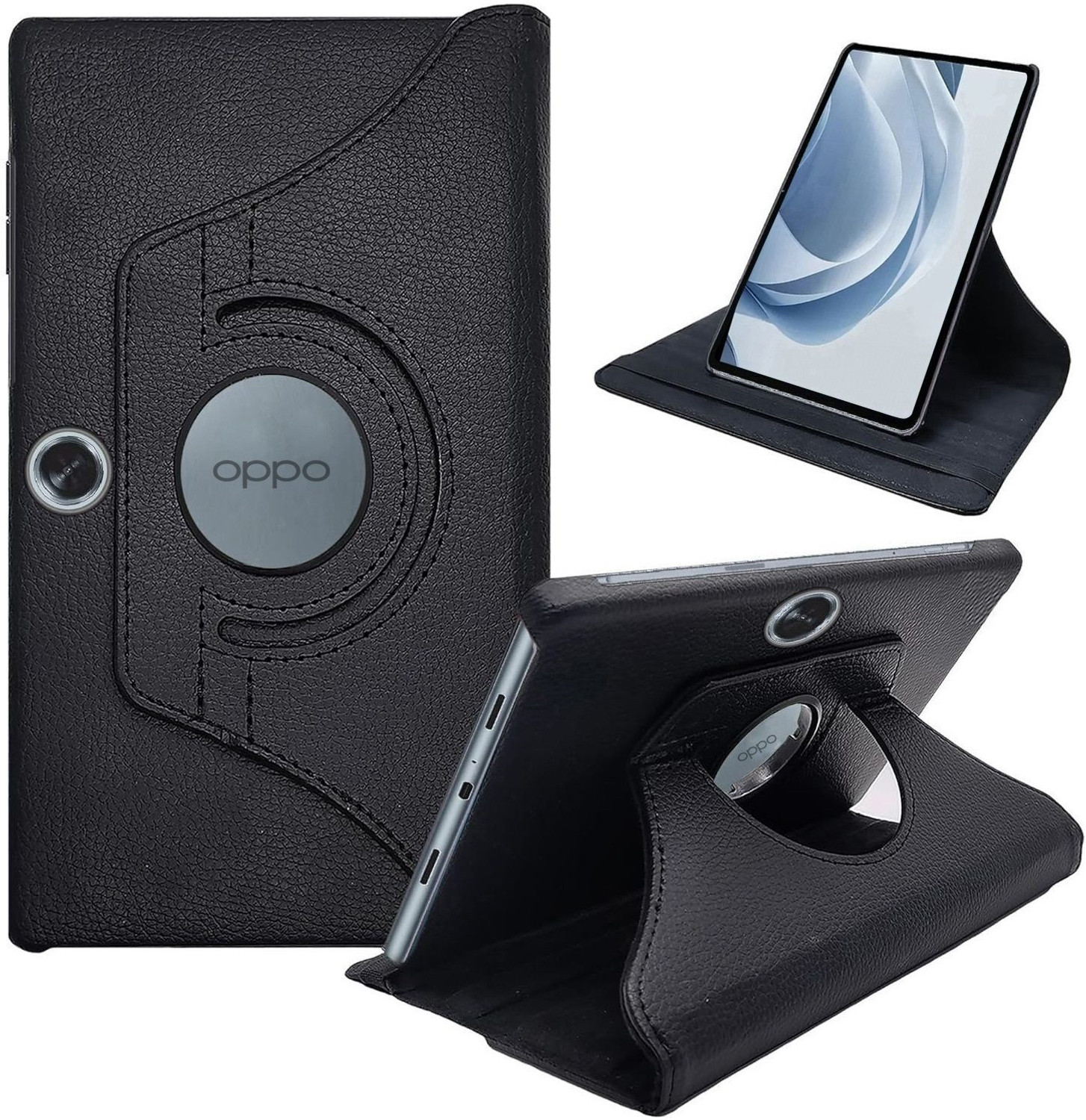 Image of Bigil Flip Cover for Oppo Pad SE 10.95 inch, Leather 360 Degree Rotate Flip Cover
