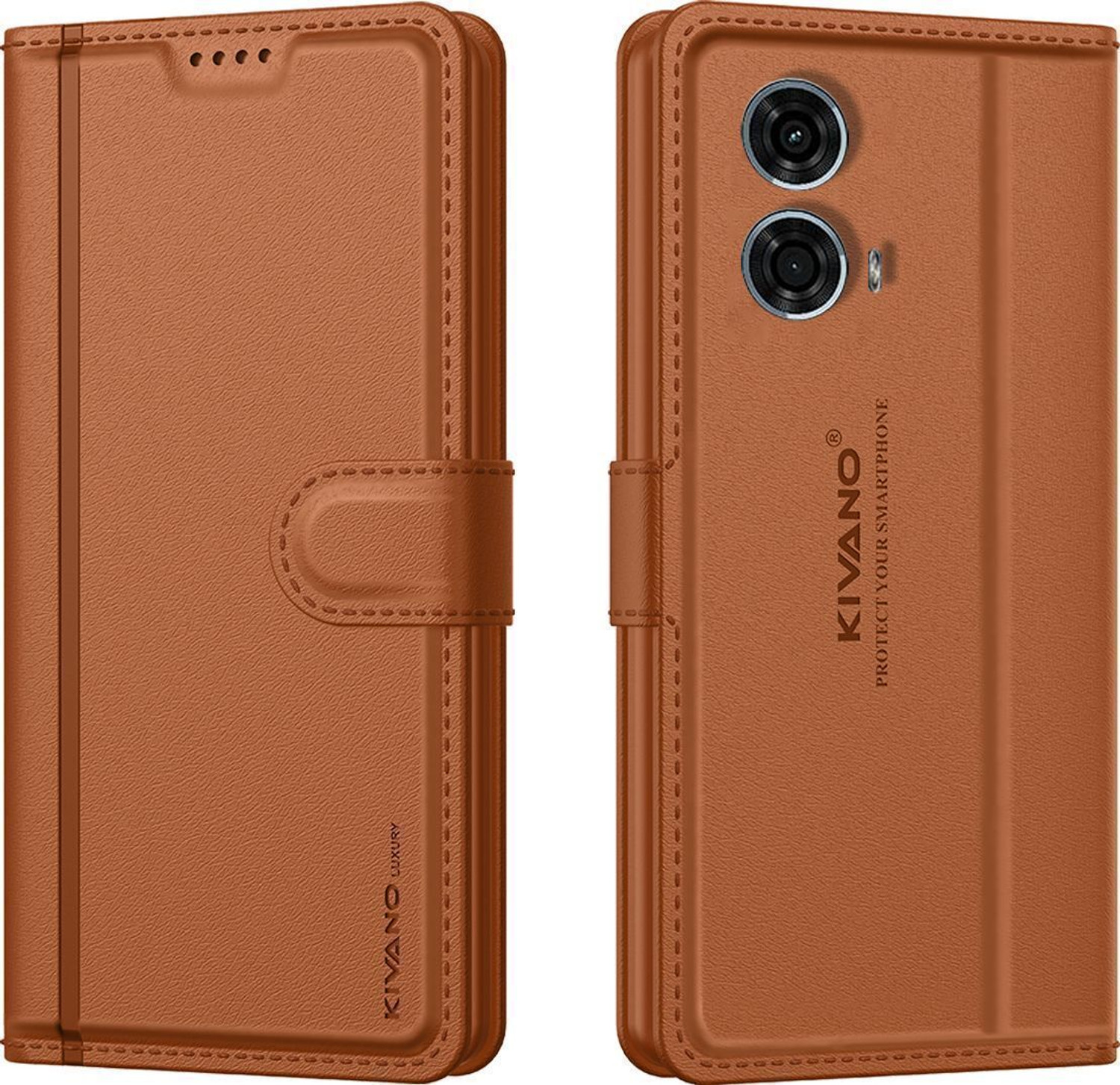Image of KIVANO LUXE Flip Cover for Motorola G45 5G / Motorola G34 5G|Premium Leather|Magnetic Closure|Stand function