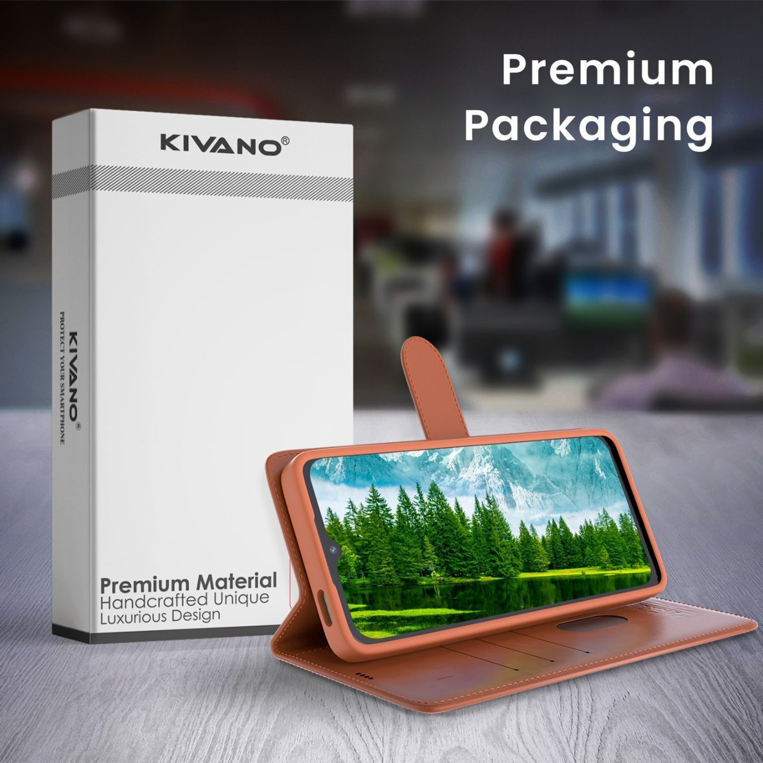 Image of KIVANO LUXE Flip Cover for Motorola G54 5G / Motorola G64 5G|Premium Leather|Magnetic Closure|Stand function