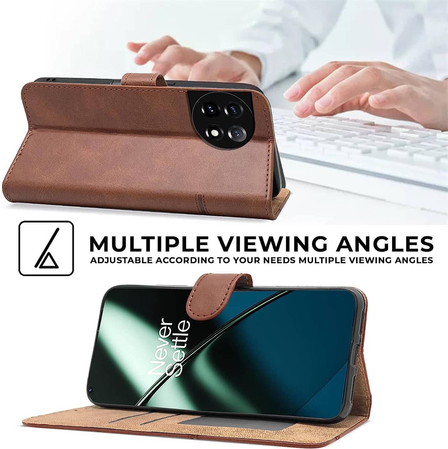 Flip Cover for Oneplus 11 5G(Premium leather material | Card slots and pockets | 360-degree protection) - Image 4