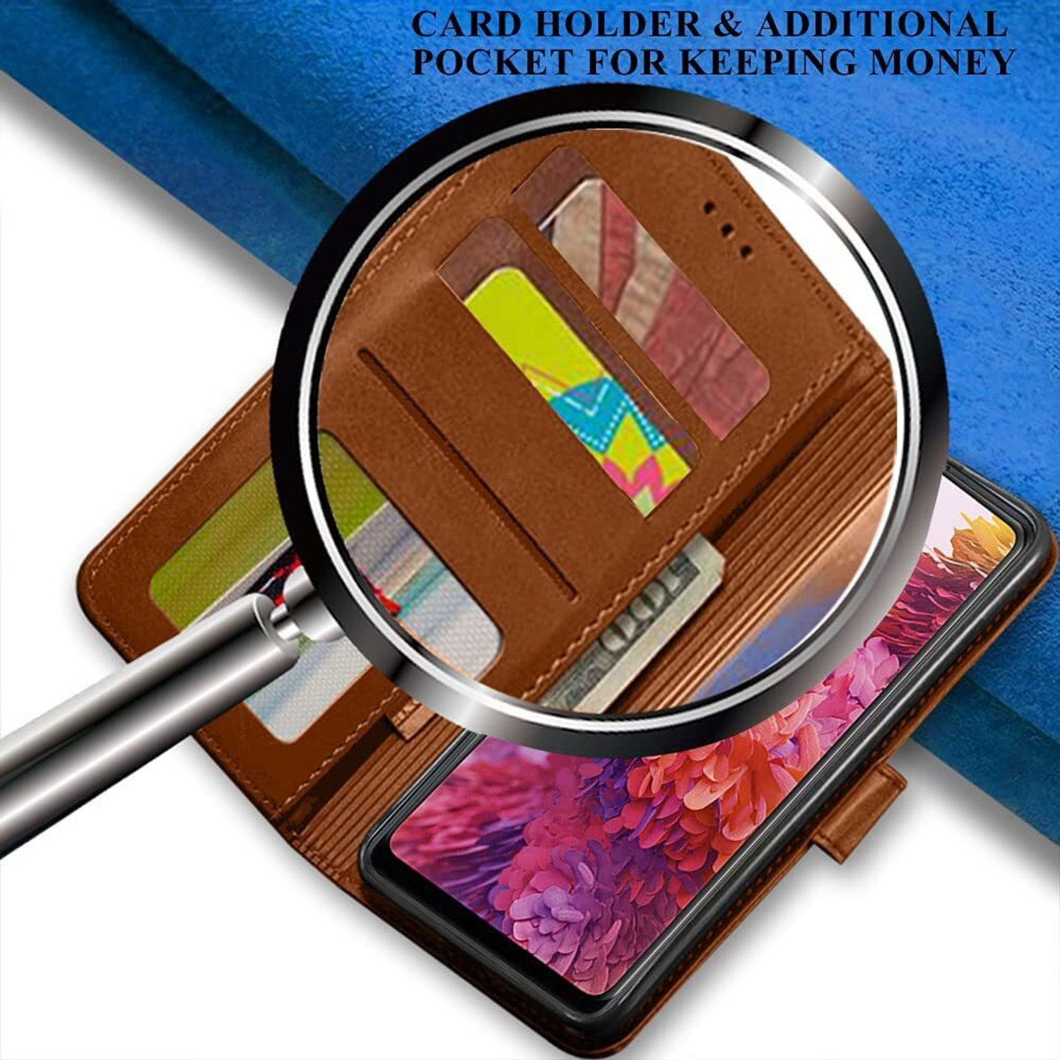 Image of Winkel Flip Cover for Samsung Galaxy M32 4G (Brown, Cases with Holder, Artificial Leather, Pack of: 1)