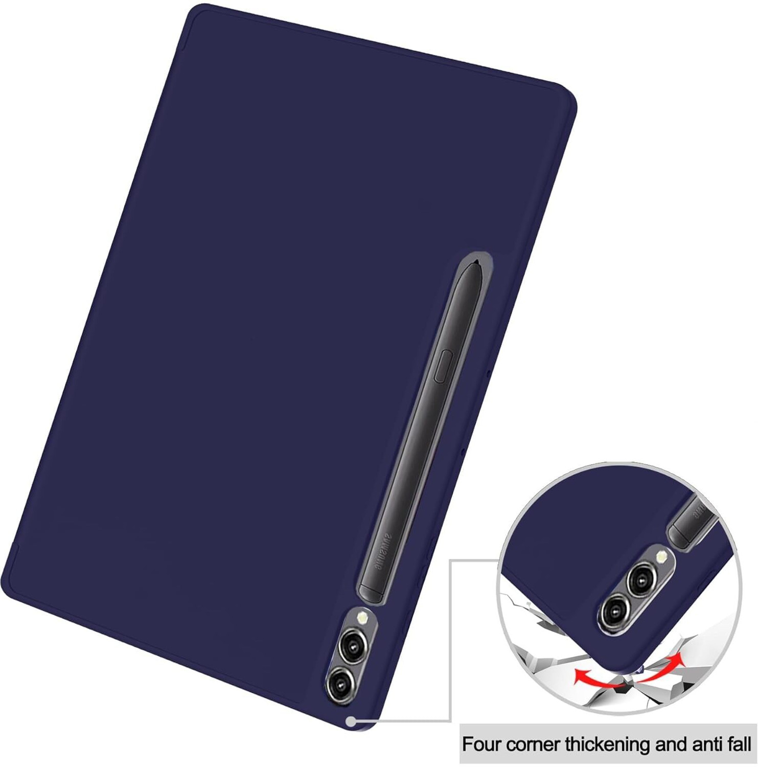 Image of Proelite Flip Cover for Galaxy Tab S9 FE Plus /S9 Plus /S10+ 12.4 inch Cover, Soft Flexible Flip Case with S Pen Holder