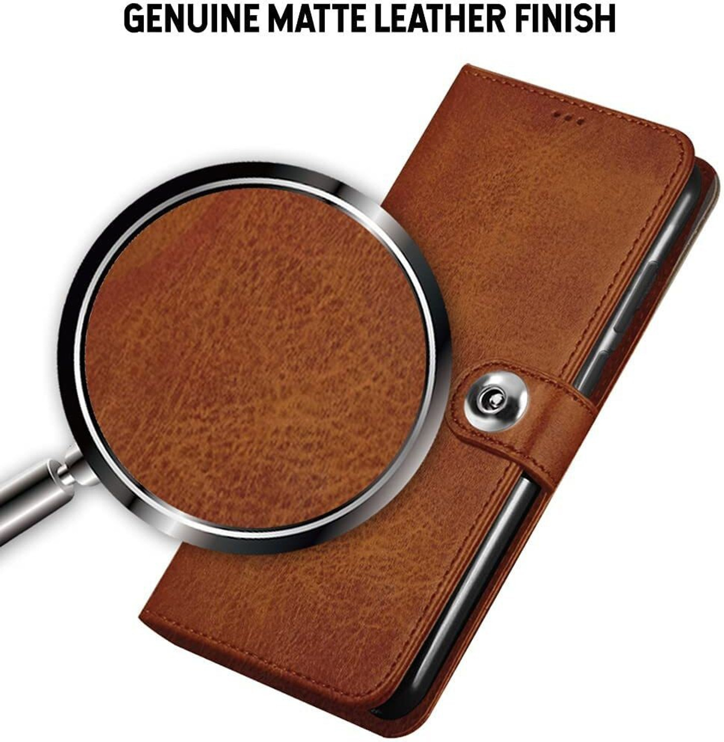 Image of Winkel Flip Cover for Samsung Galaxy M32 4G (Brown, Cases with Holder, Artificial Leather, Pack of: 1)