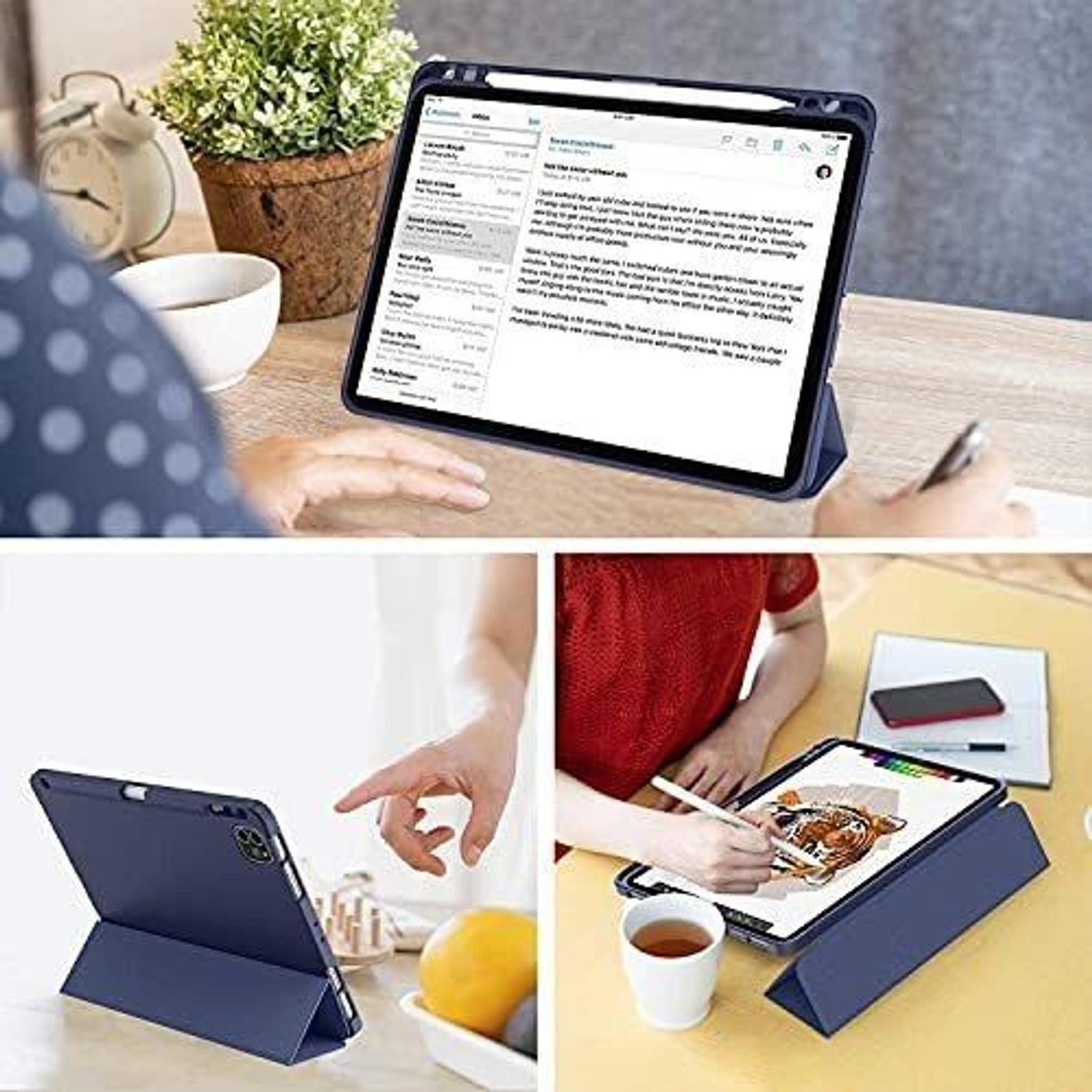 Image of Proelite Flip Cover for Apple iPad Pro 11 inch 2022 /2021 4th /3rd Gen [Auto Sleep /Wake Cover] [Pencil Holder]