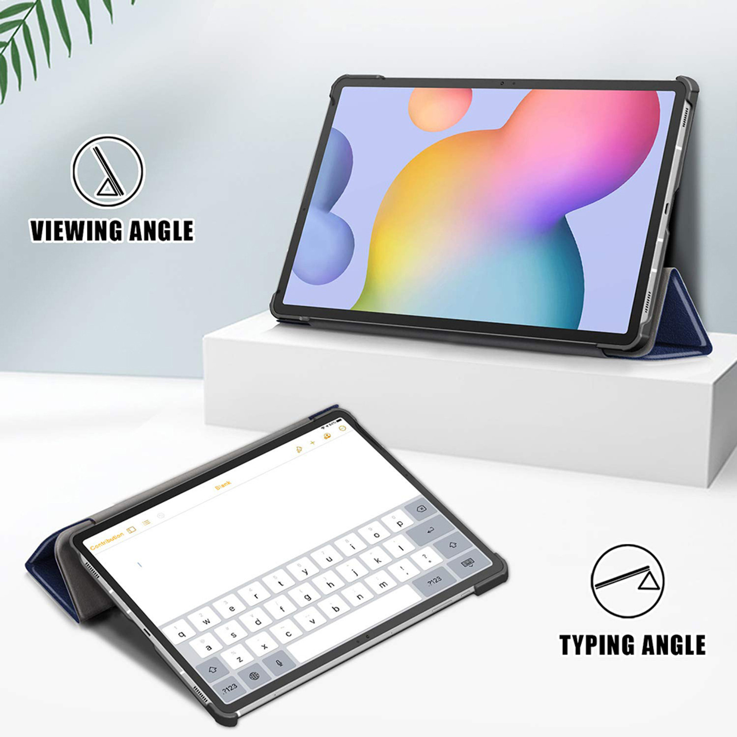 Image of Casotec Flip Cover for Samsung Tab S7 FE /Tab S8 Plus /Tab S7 Plus 12.4 inch