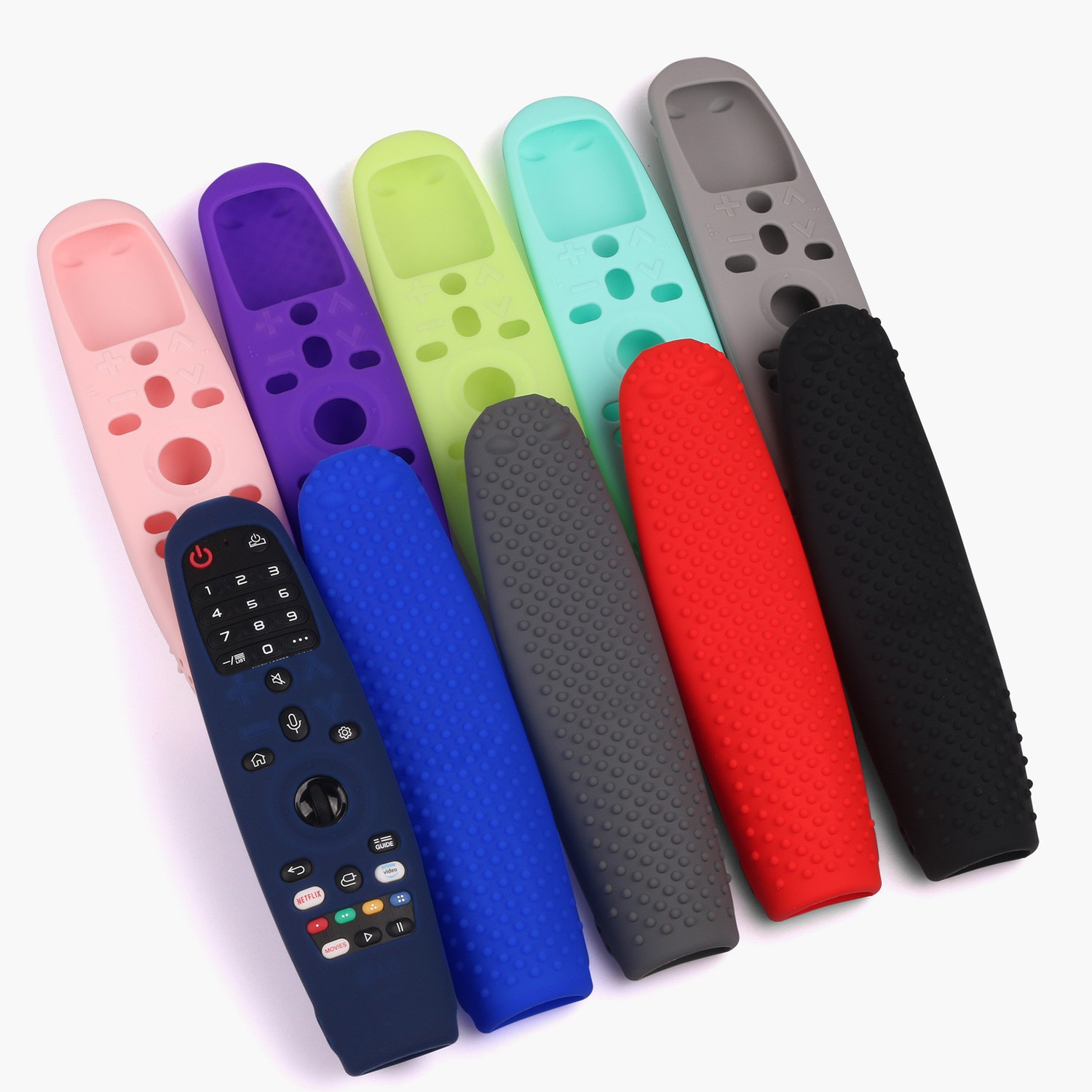 Image of Oboe Front & Back Case for LG AN-MR19BA AN-MR600 Magic Remote Silicone Full Wrap Protective Cover with Lanyard