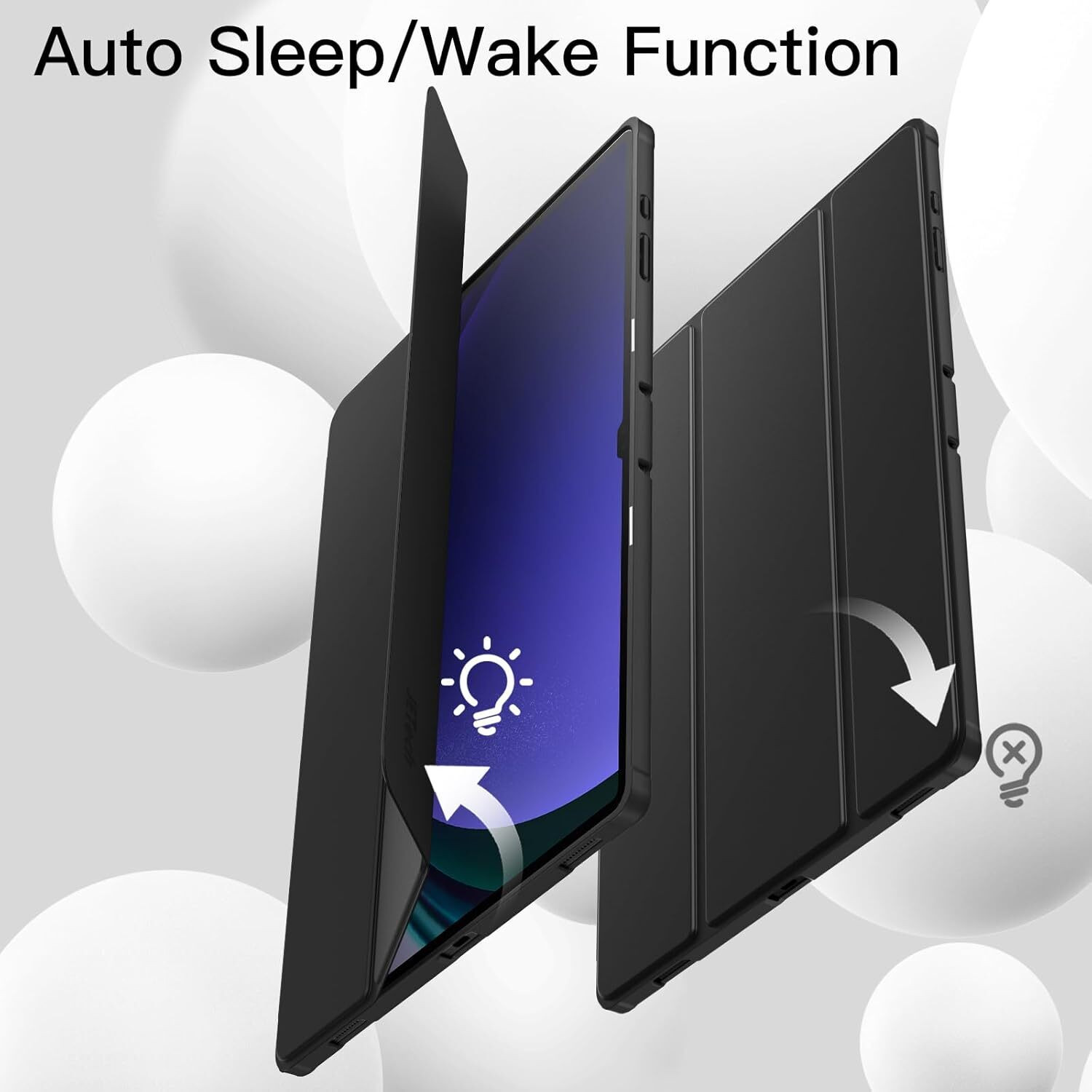Image of TechTrendz Front & Back Case for Samsung Galaxy Tab S10 Ultra (14.6 Inch) Trifold Stand Auto Wake Cover with Pencil Holder