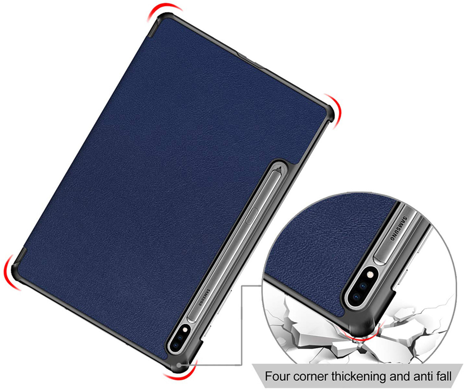 Image of Casotec Flip Cover for Samsung Tab S7 FE /Tab S8 Plus /Tab S7 Plus 12.4 inch