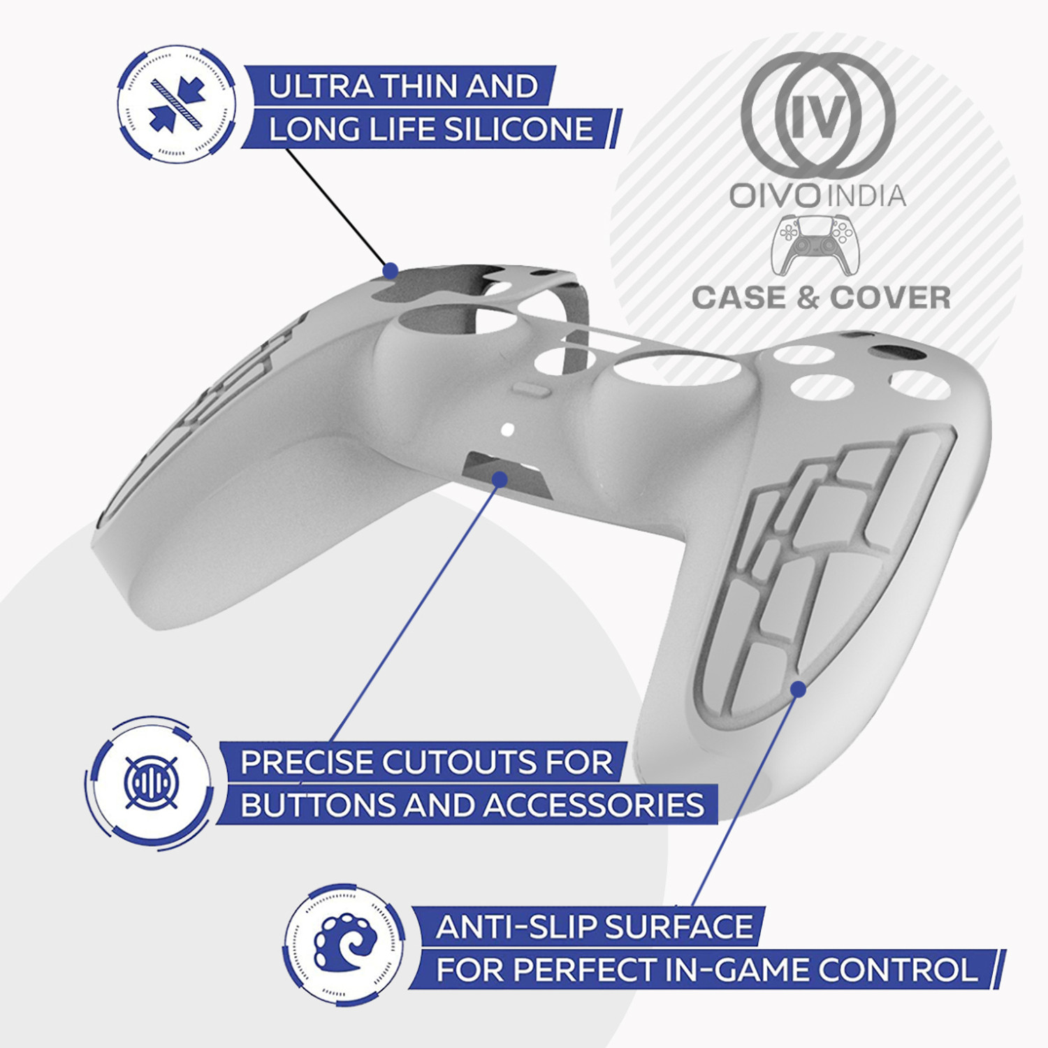 Image of OIVO INDIA Front & Back Case for PS5, PS4, Xbox One, Xbox 360, Xbox X, Xbox Series S, Nintendo Switch Pro Controller, Other Controllers
