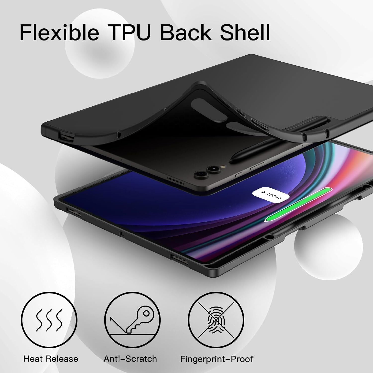 Image of TechTrendz Front & Back Case for Samsung Galaxy Tab S10 Ultra (14.6 Inch) Trifold Stand Auto Wake Cover with Pencil Holder