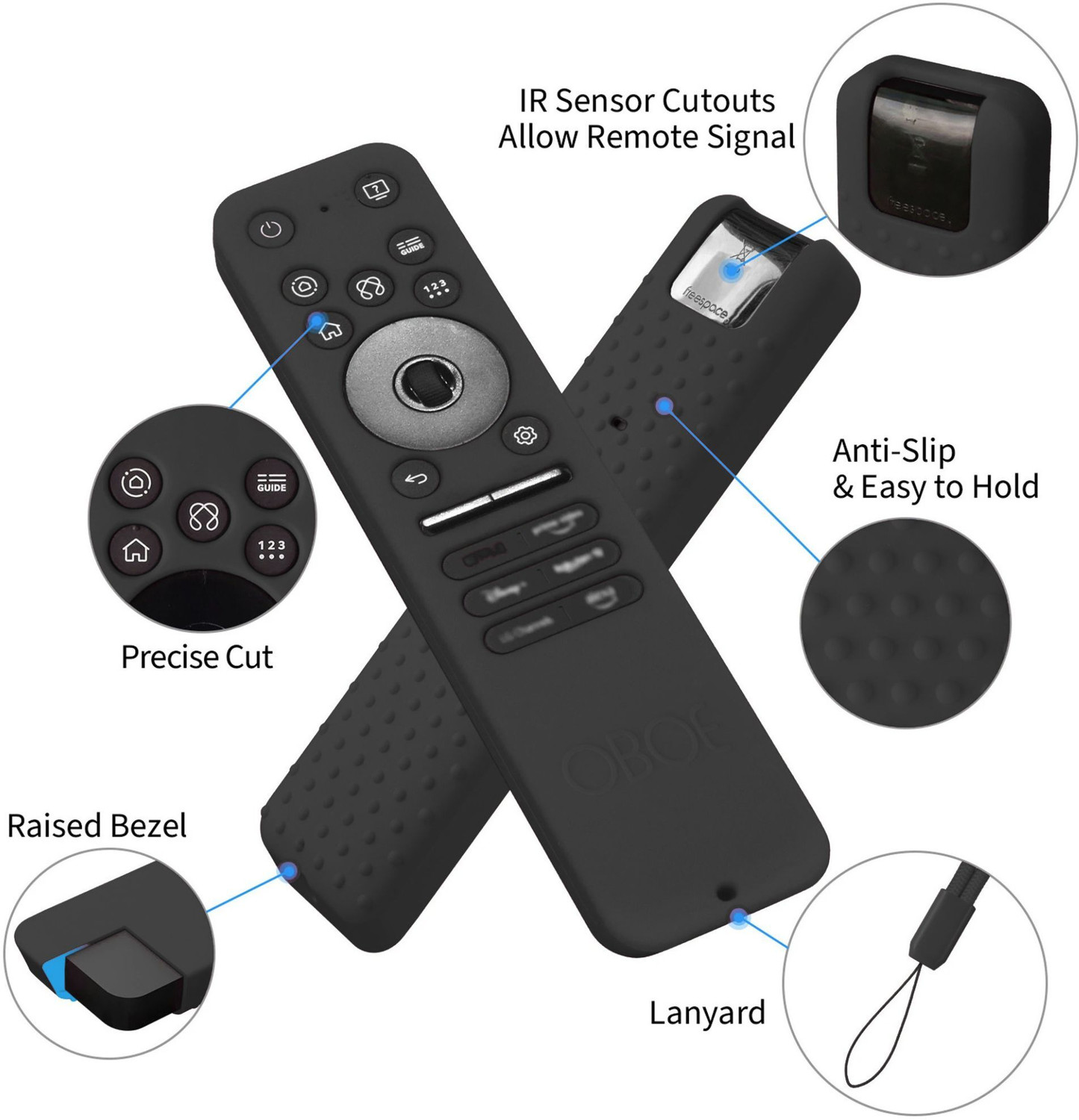 Image of RMB REMOTES Front & Back Case for LG Smart TV MR25GA Remote Control Protective Silicone Case Cover with Loop Holder