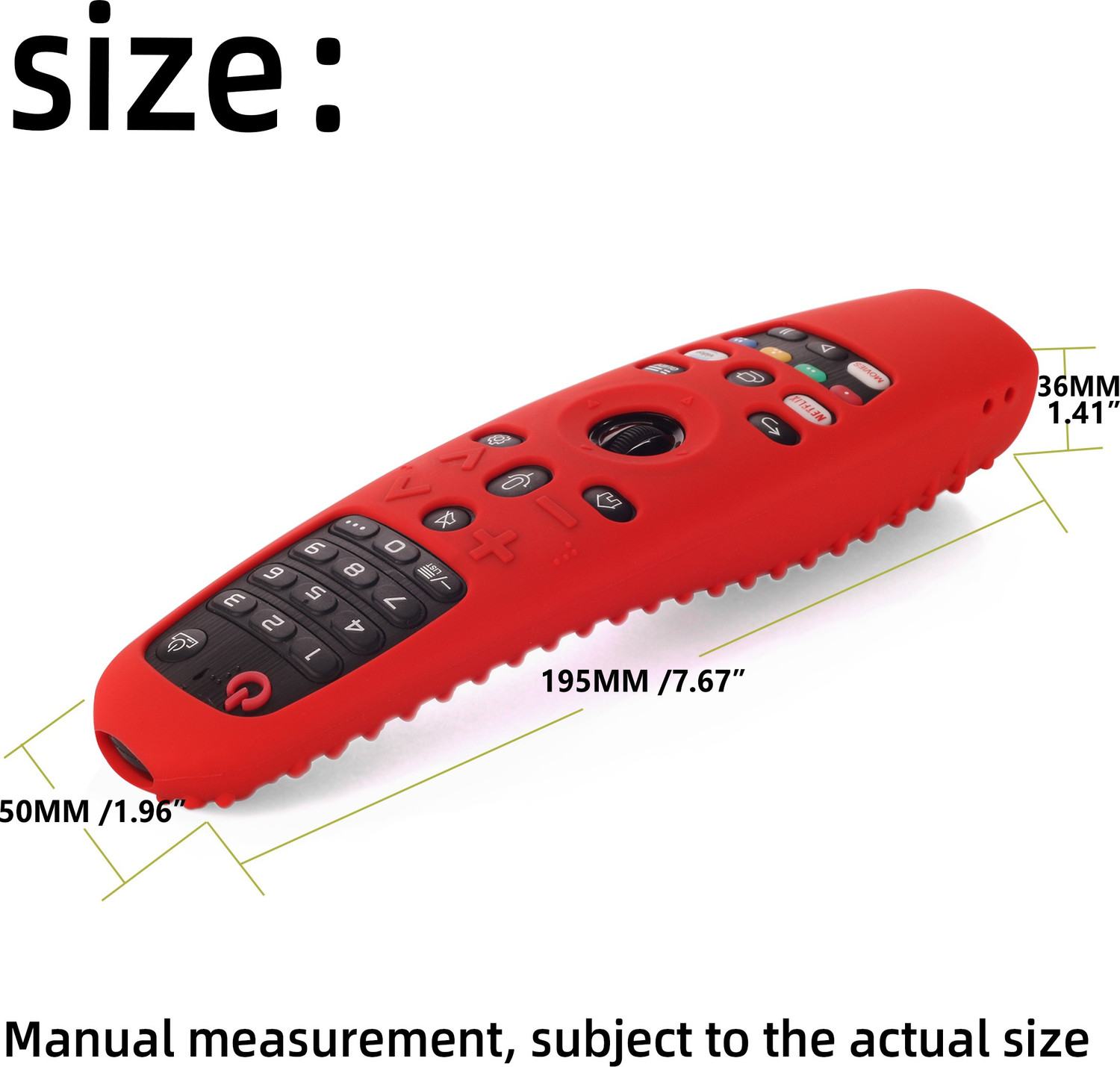 Image of Oboe Front & Back Case for LG AN-MR19BA AN-MR600 Magic Remote Silicone Full Wrap Protective Cover with Lanyard