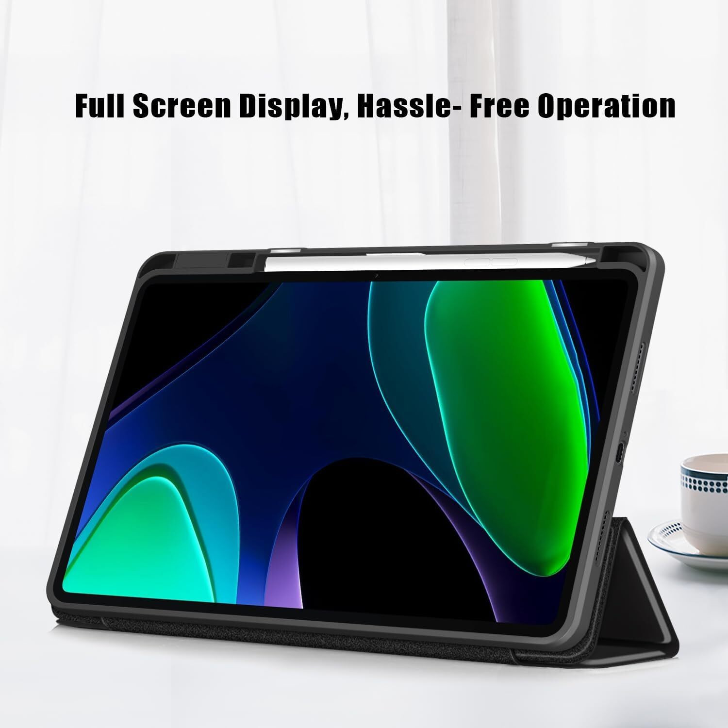 Image of AGEIS Front & Back Case for Xiaomi Mi Pad 6 (stylus holder case) (Black, Shock Proof)