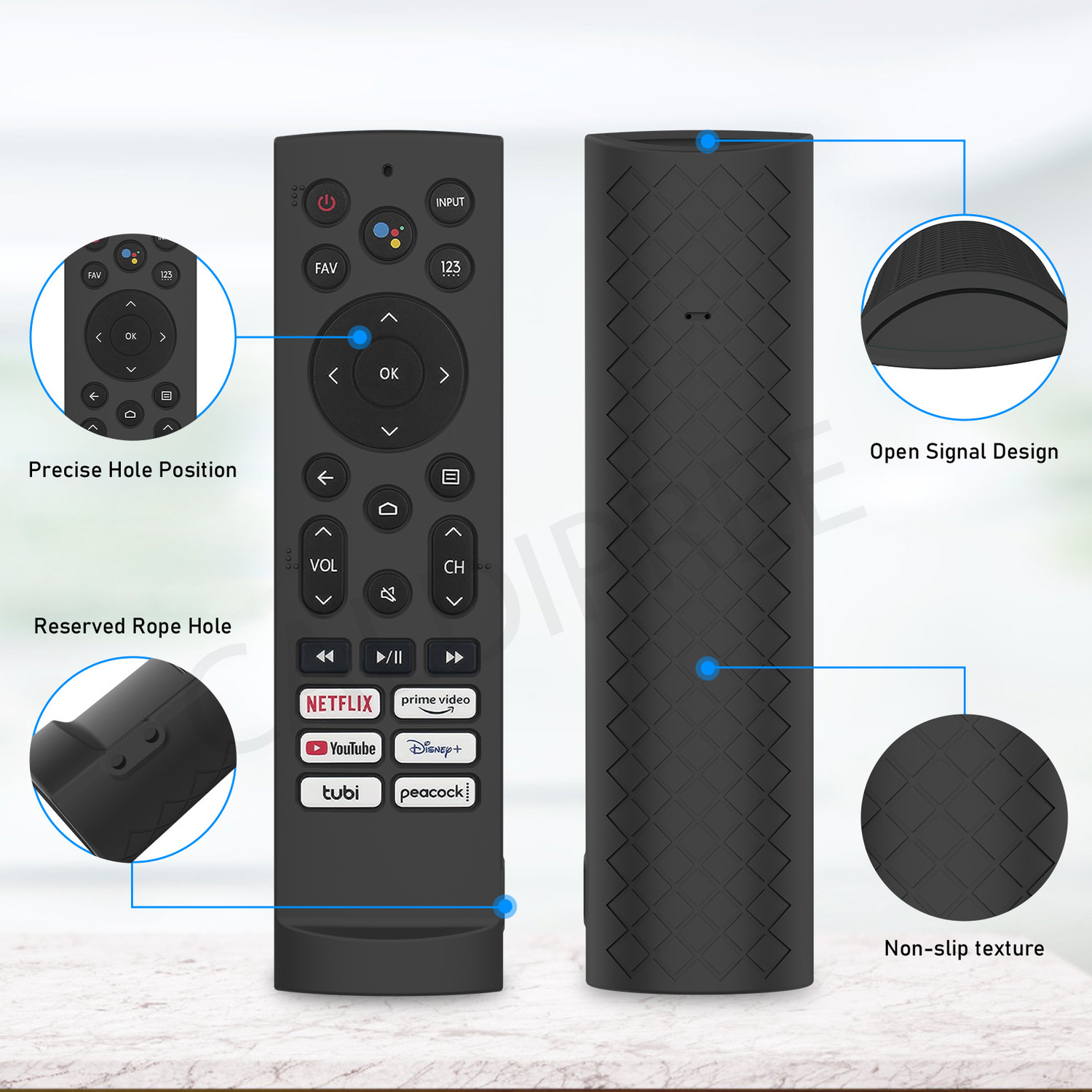 Image of CALDIPREE Protective Case for Hisense Smart TV Remote VU GloLED Series Tv Remote Cover