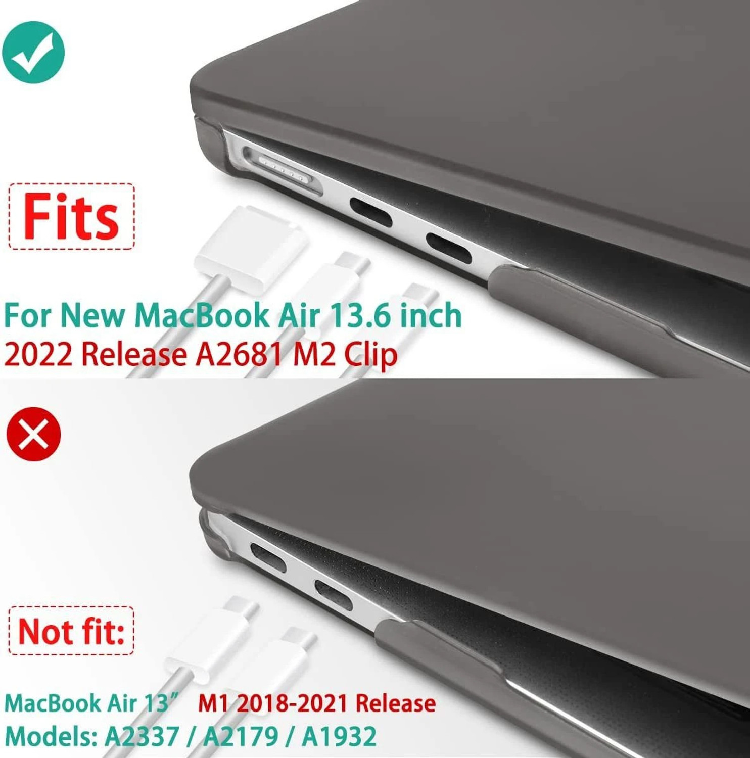 Image of iFyx Front & Back Case for New MacBook Air 13.6 inch M5 A3449 M4 A3240 M3 A3113 M2 A2681 Hard Shell Case Cover